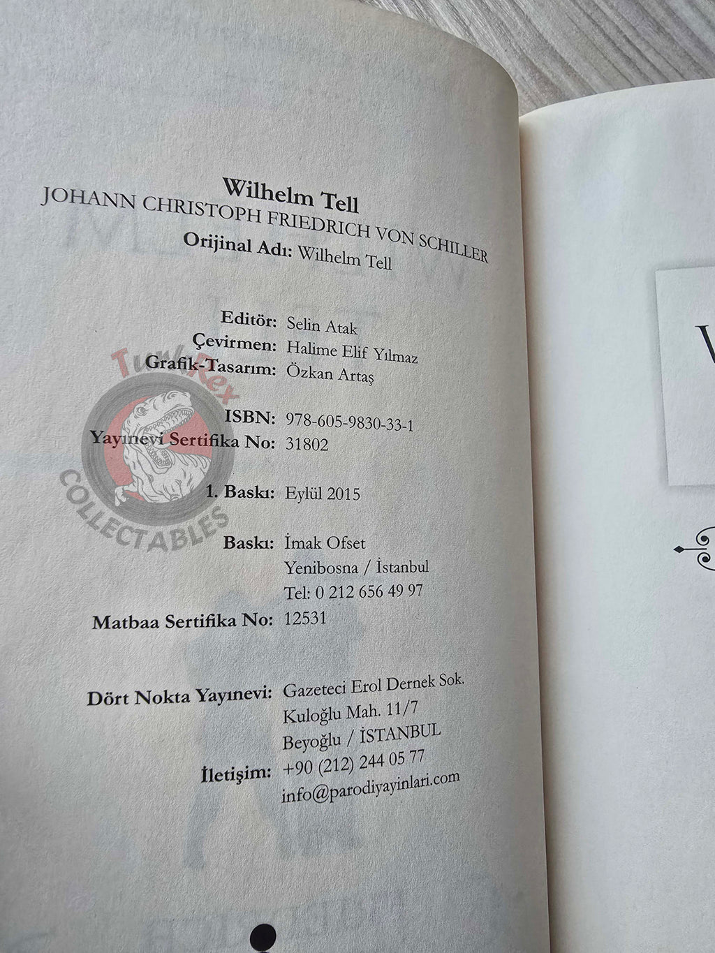 Friedrich Schiller – William Tell 2015 Turkish Book Turkey