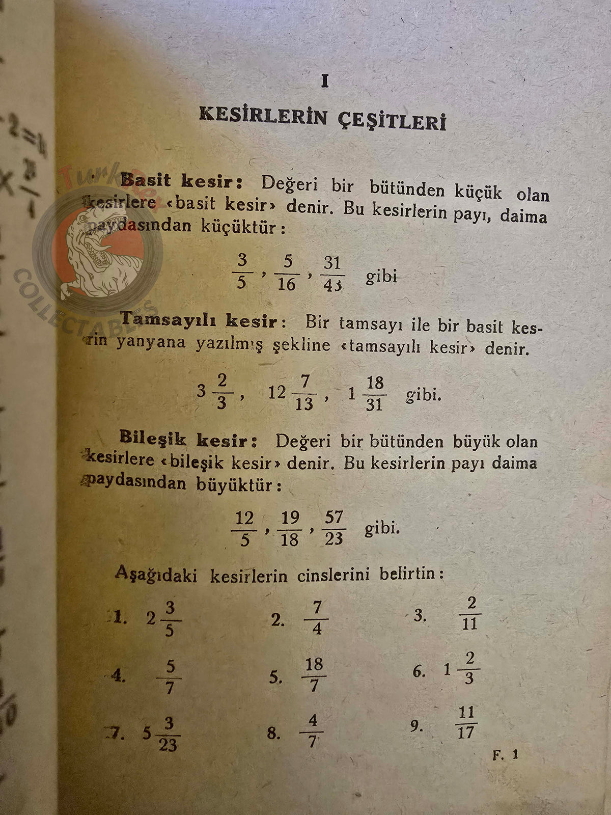 Answered Fraction Exercises 1956 Turkish Book Turkey Math Mathematics