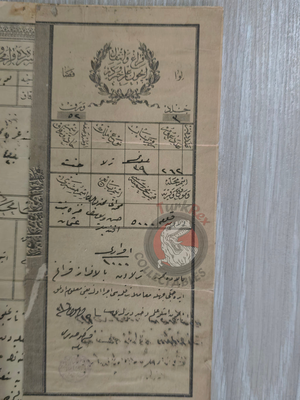 Ottoman 1900 Land Deed Agricultural Land in Adana Yüreğir Title Deed