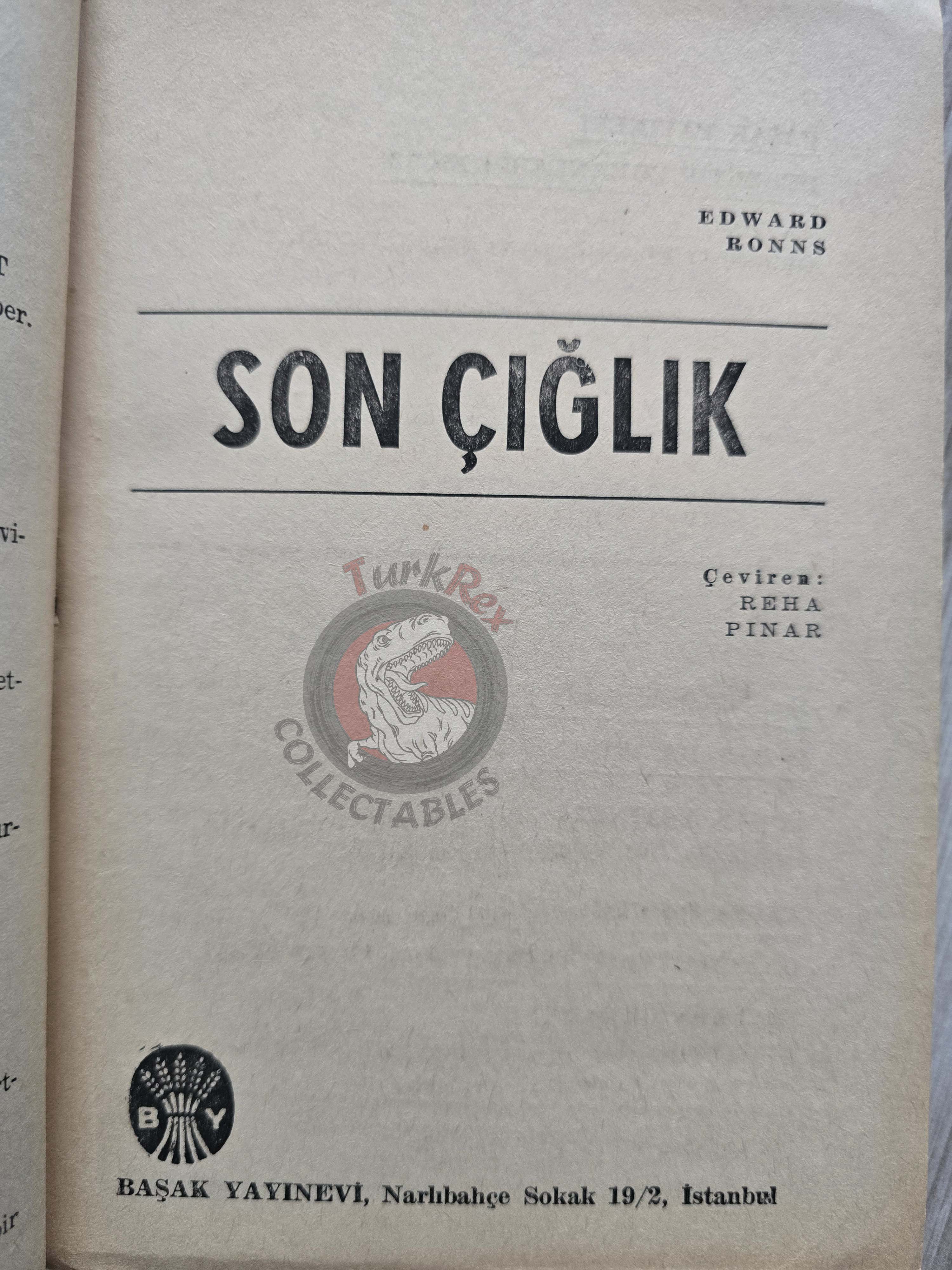 Edward Aarons – The Final Scream Henry Dana 1968 1st Turkish Book Turkey