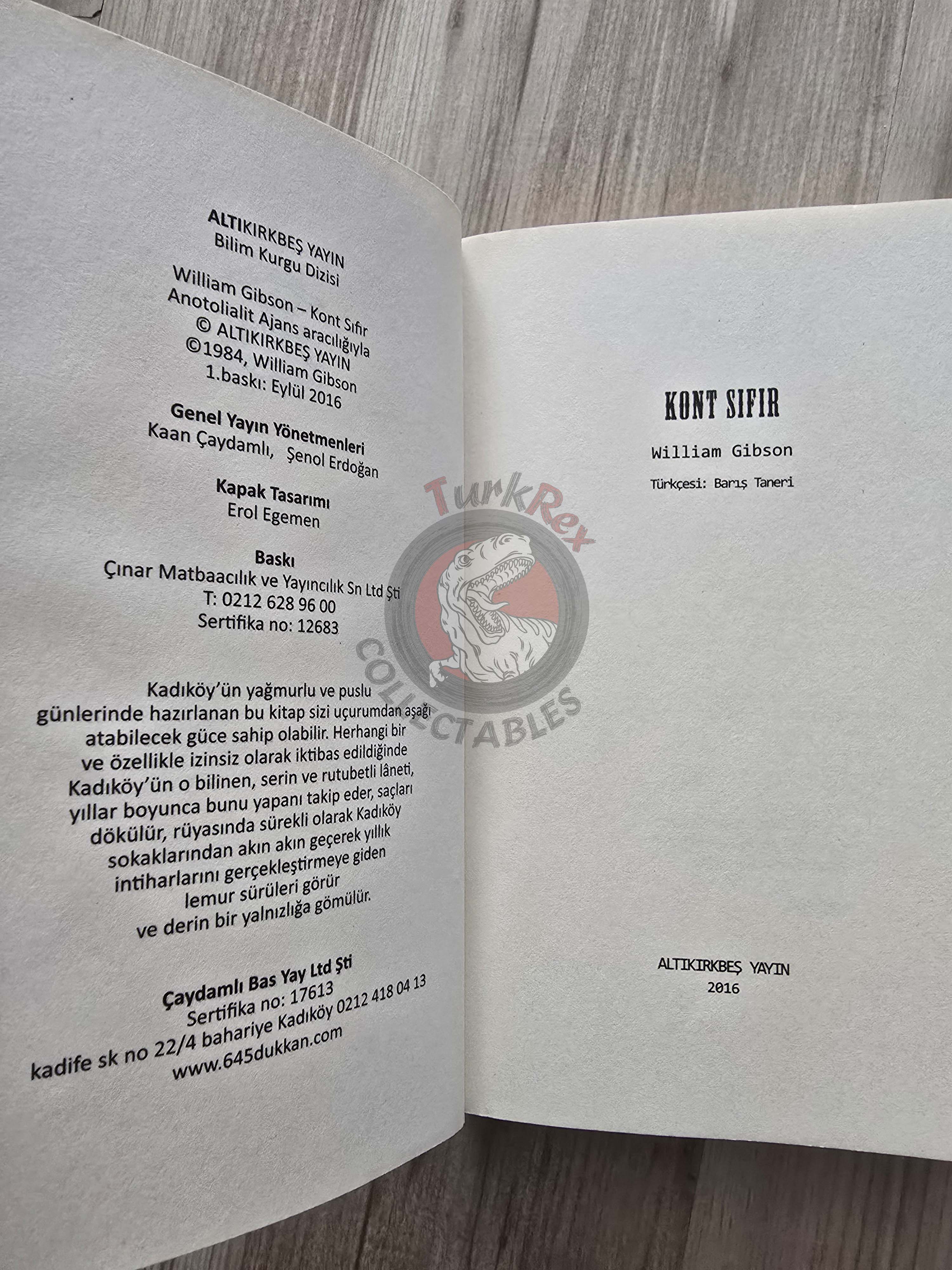 William Gibson – Count Zero 2016 Turkish Book Turkey The Neuromancer Trilogy