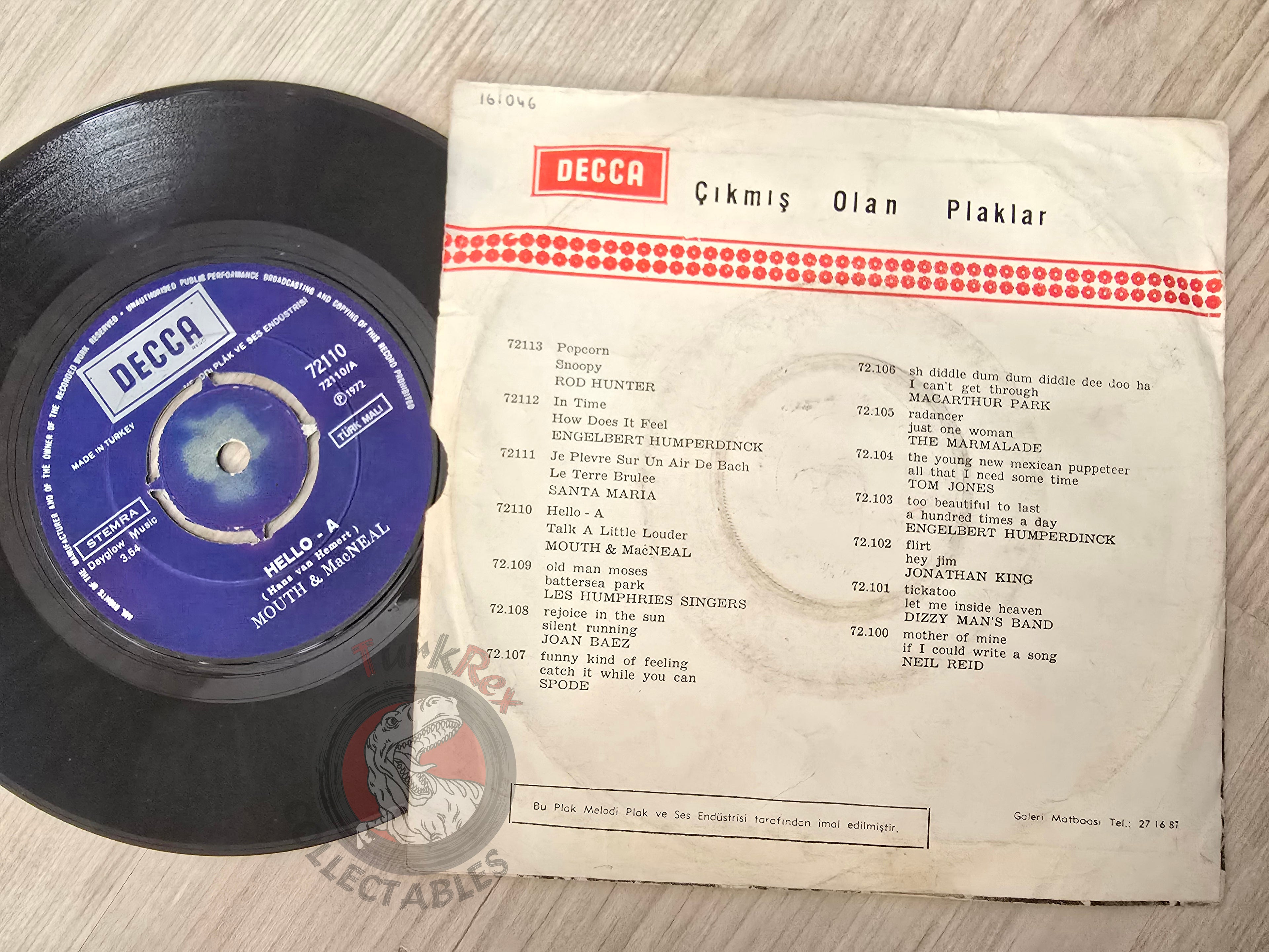 Mouth & MacNeal – Hello-A 7" Turkish Pressing Vinyl Turkey Edition