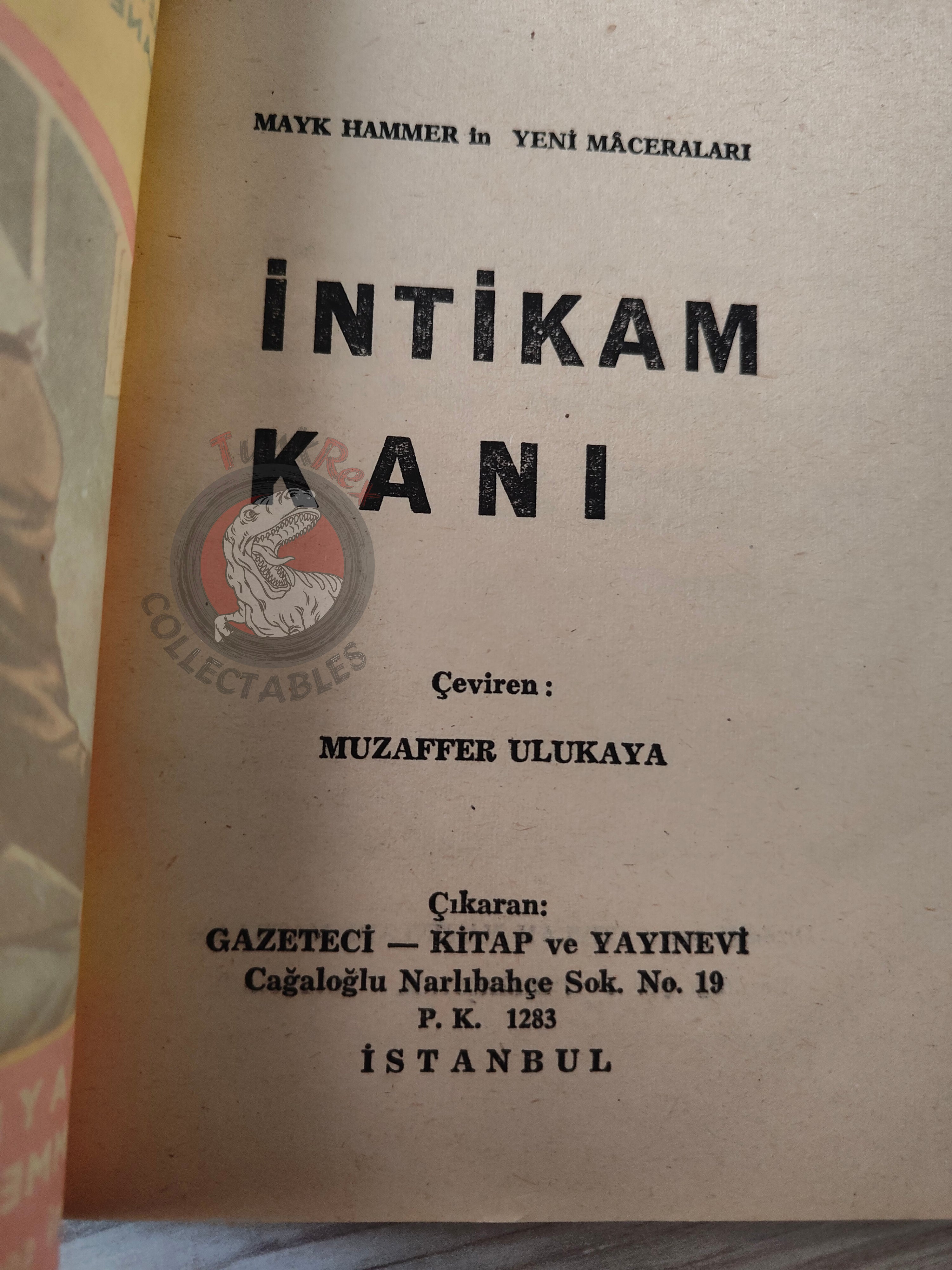 Mickey Spillane – Mike Hammer İntikam Kanı 1954 1st Turkish Book Turkey