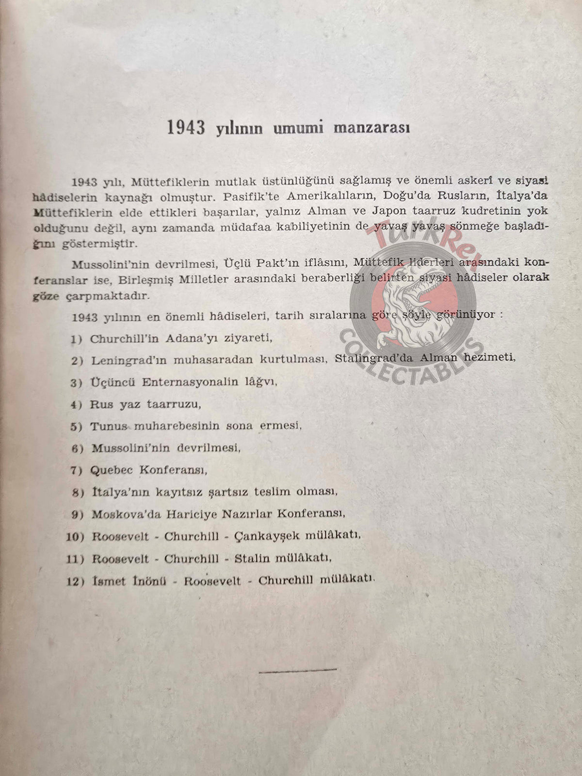 Chronology of the Second World War Vol 3 1944 Turkish Book Turkey WW2