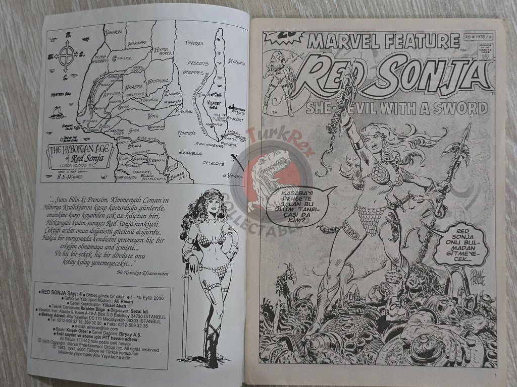Red Sonja #4 2000 Turkish Comic Turkey Marvel Feature #4 #5 #6 Conan the Barbarian #67