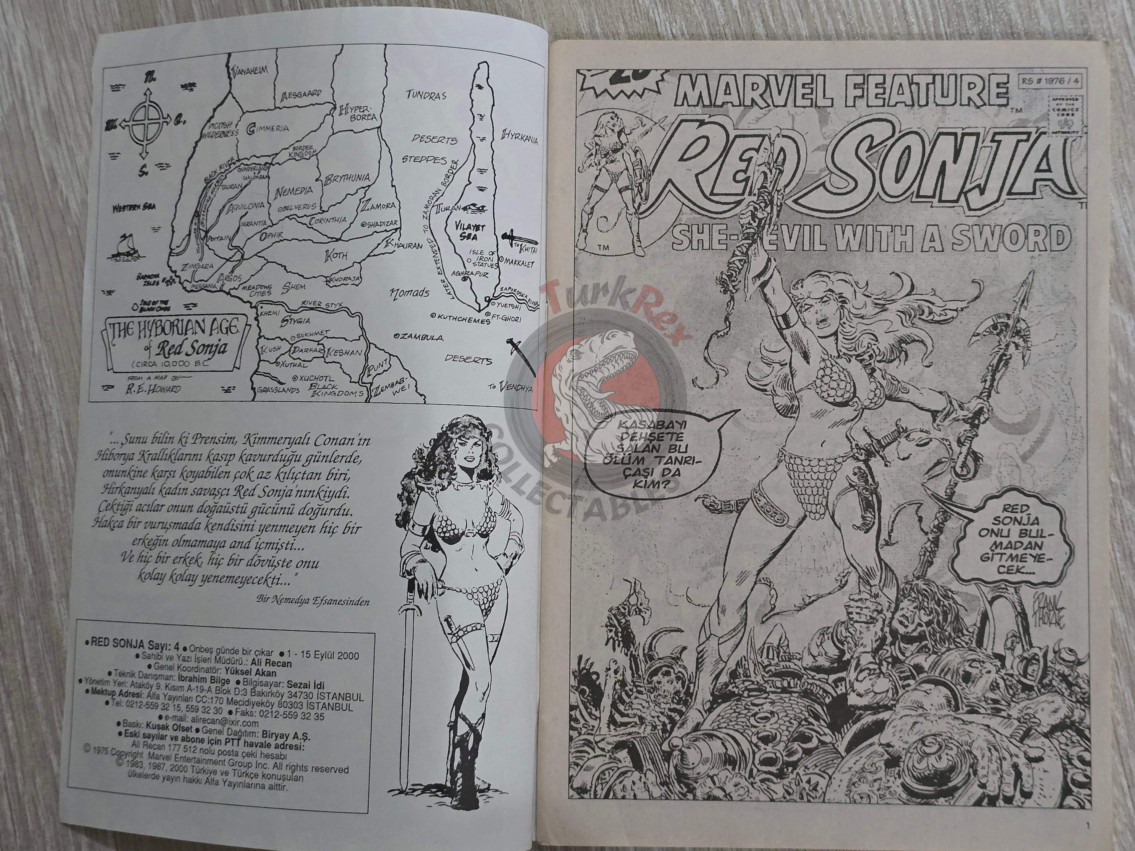 Red Sonja #4 2000 Turkish Comic Turkey Marvel Feature #4 #5 #6 Conan the Barbarian #67