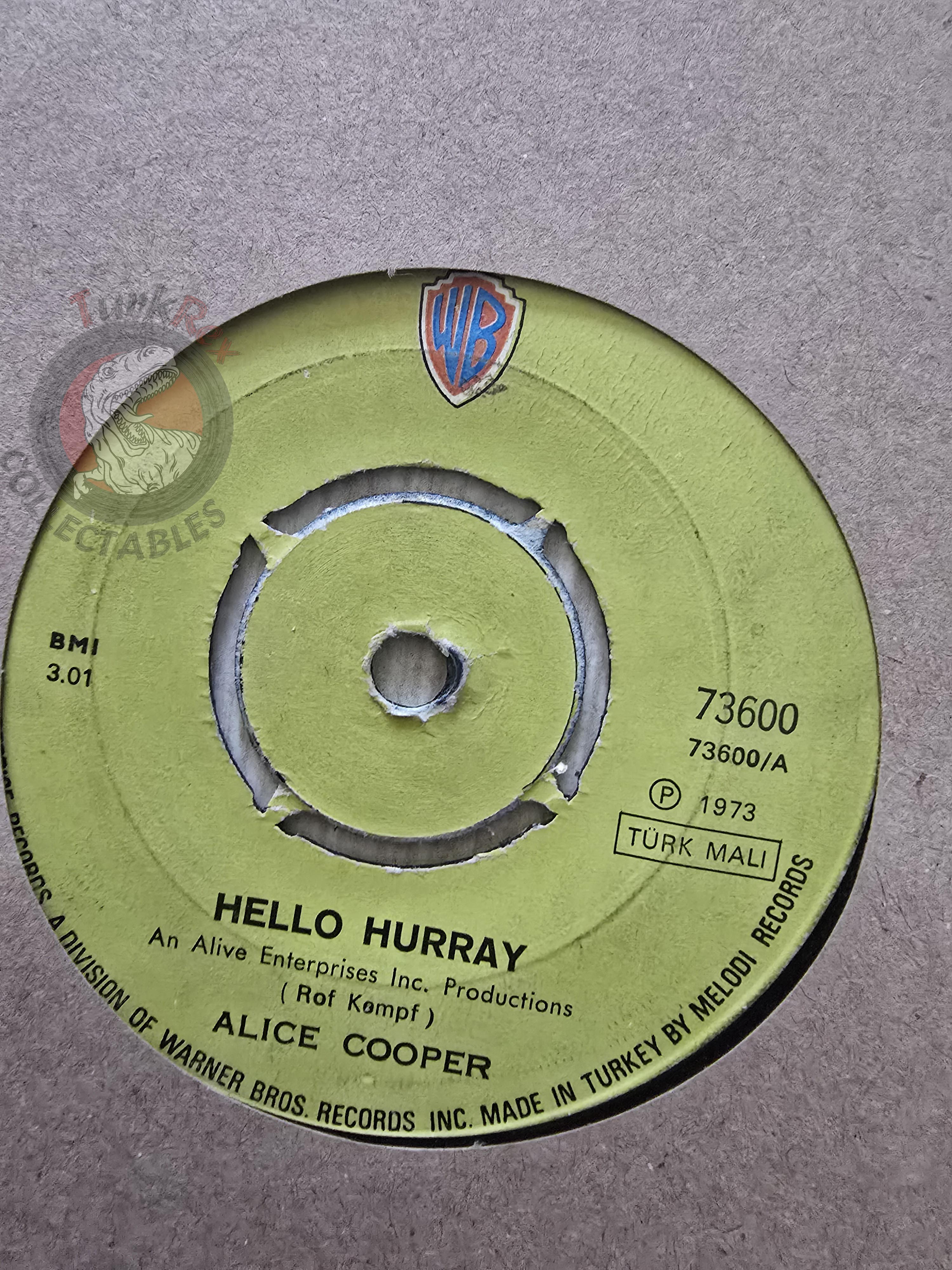 Alice Cooper – Hello Hurray 7"  Turkish Pressing Vinyl Turkey Edition