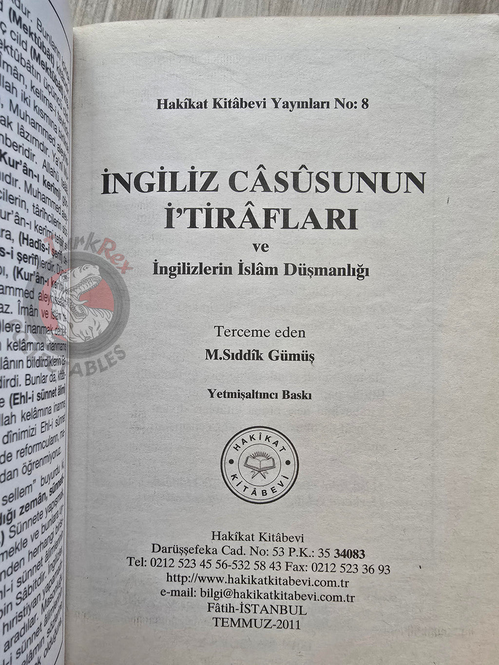 Confessions of a British Spy and British Enmity Against Islam 2011 Turkish Book Turkey Muslim
