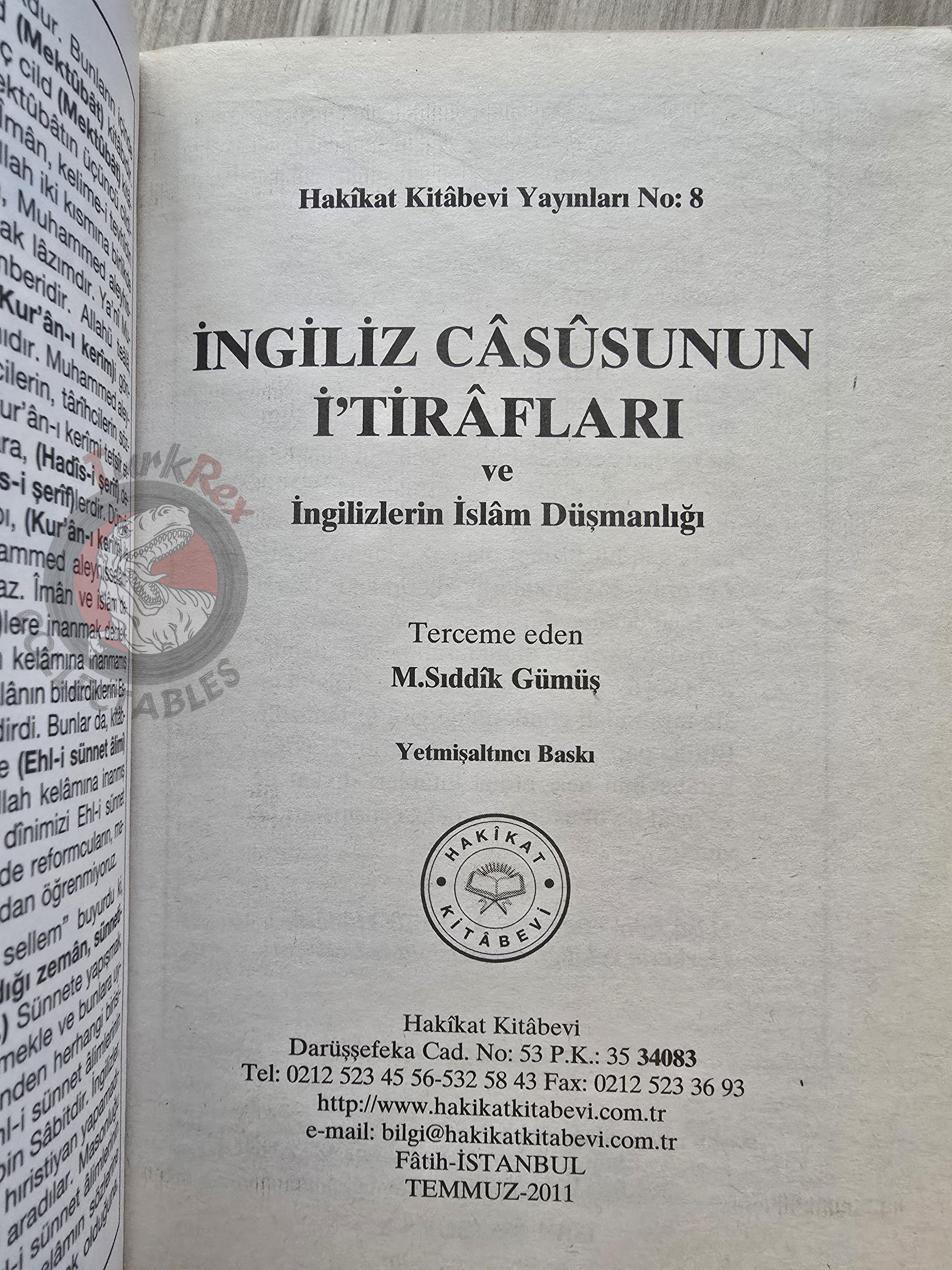 Confessions of a British Spy and British Enmity Against Islam 2011 Turkish Book Turkey Muslim