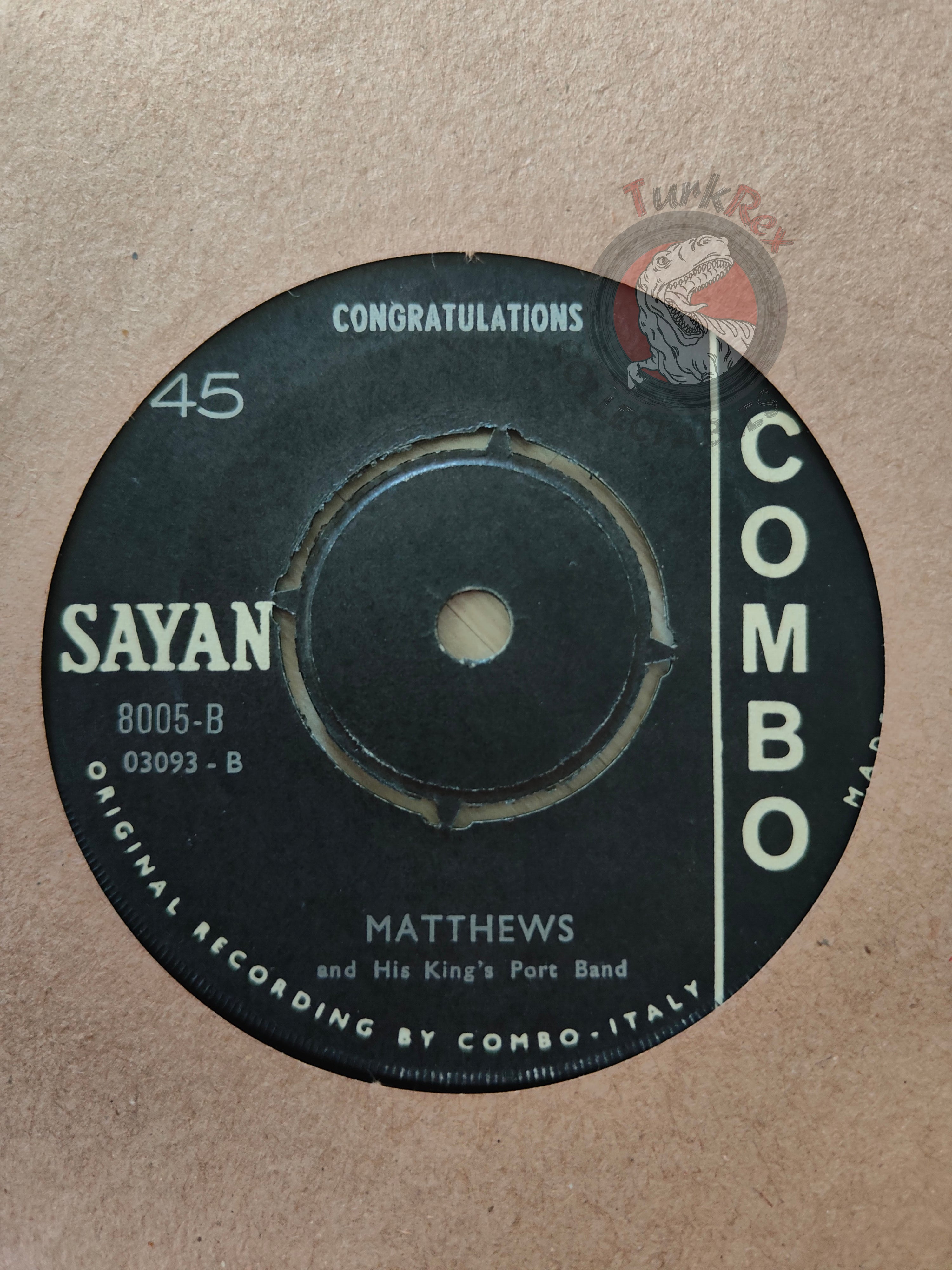 Matthews And His King's Port Band – Congratulations 7" Turkish Pressing Vinyl Turkey Edition