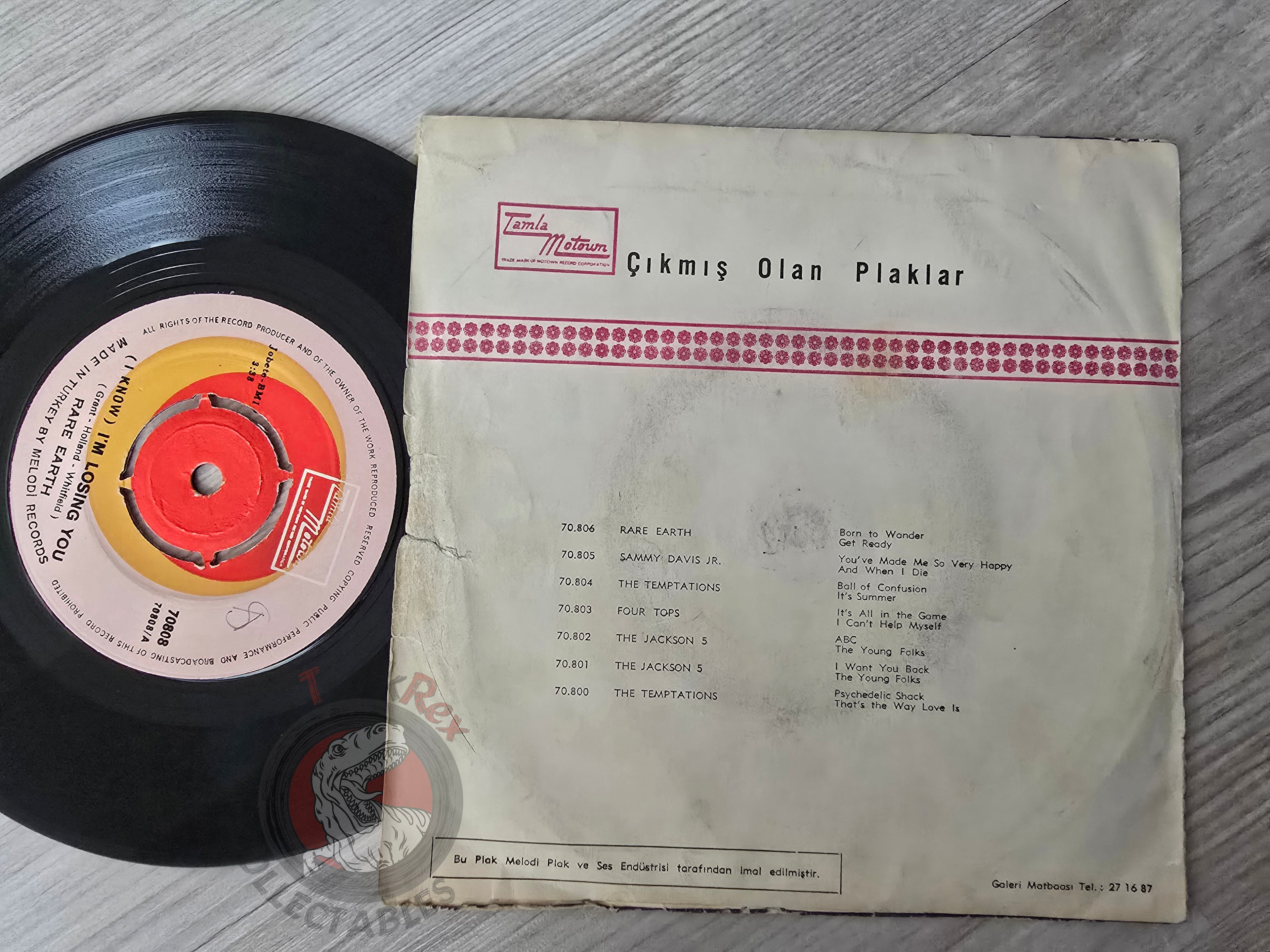 Rare Earth – (I Know) I'm Losing You 7" Turkish Pressing Vinyl Turkey Edition