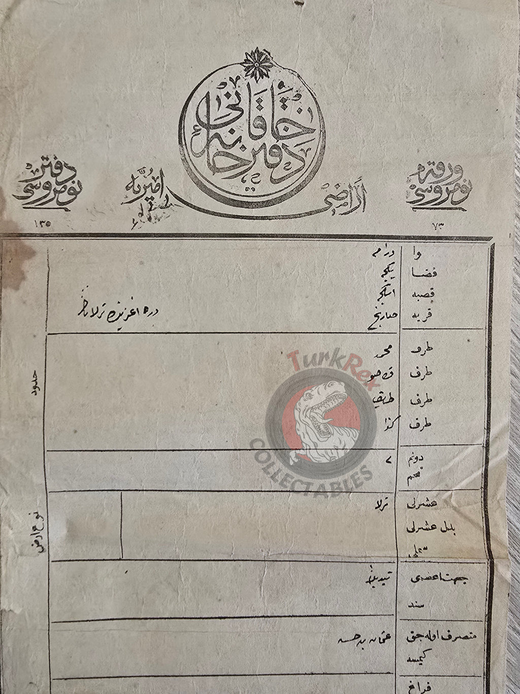 Ottoman 1875 Land Deed Field in İskeçe Xanthi Greece Title Muslim Family Greek Balkans