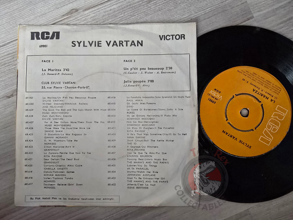 Sylvie Vartan – La Maritza 7" Turkish Pressing Vinyl Turkey Edition