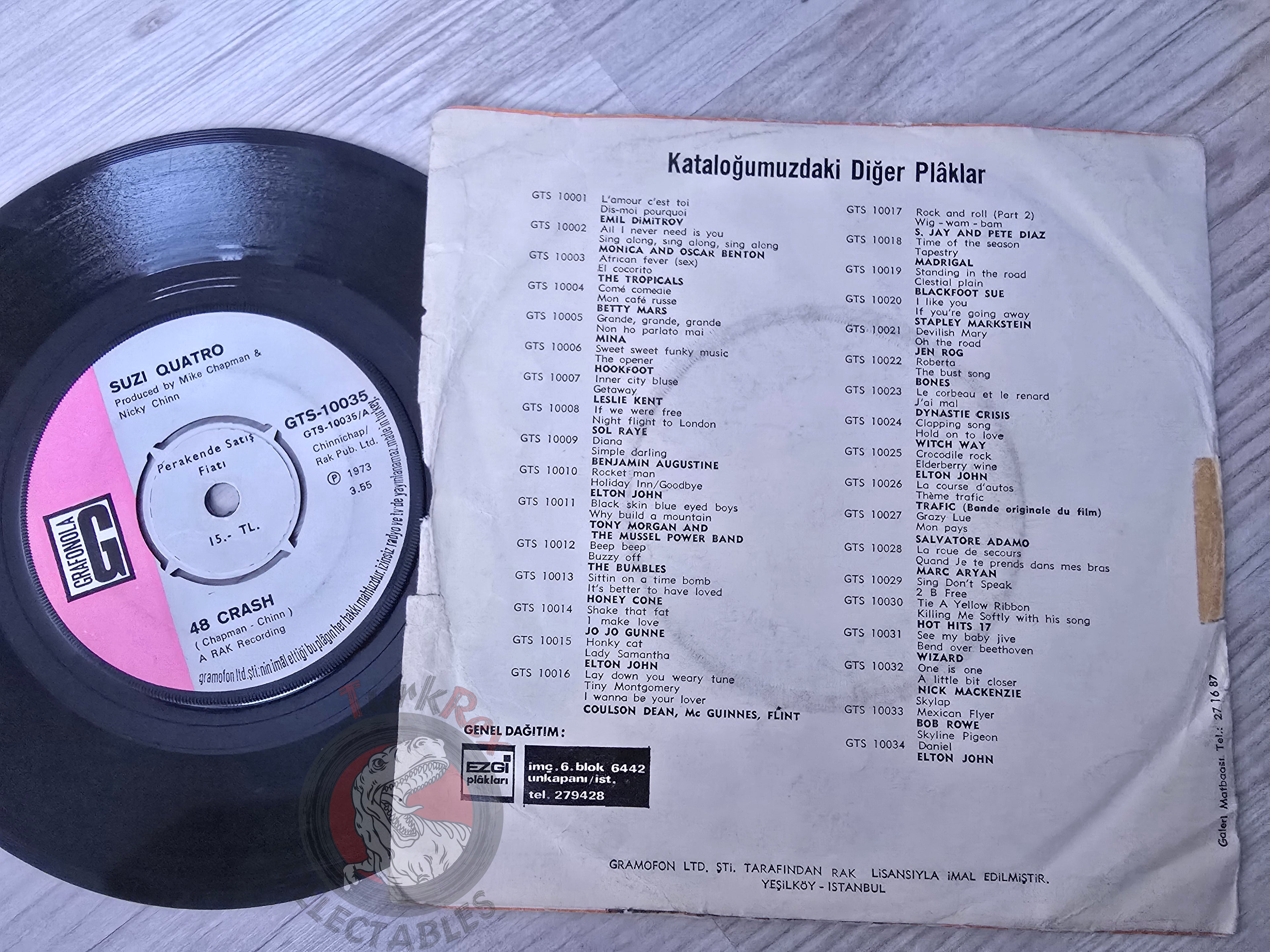 Suzi Quatro – 48 Crash 7" Turkish Pressing Vinyl Turkey Edition