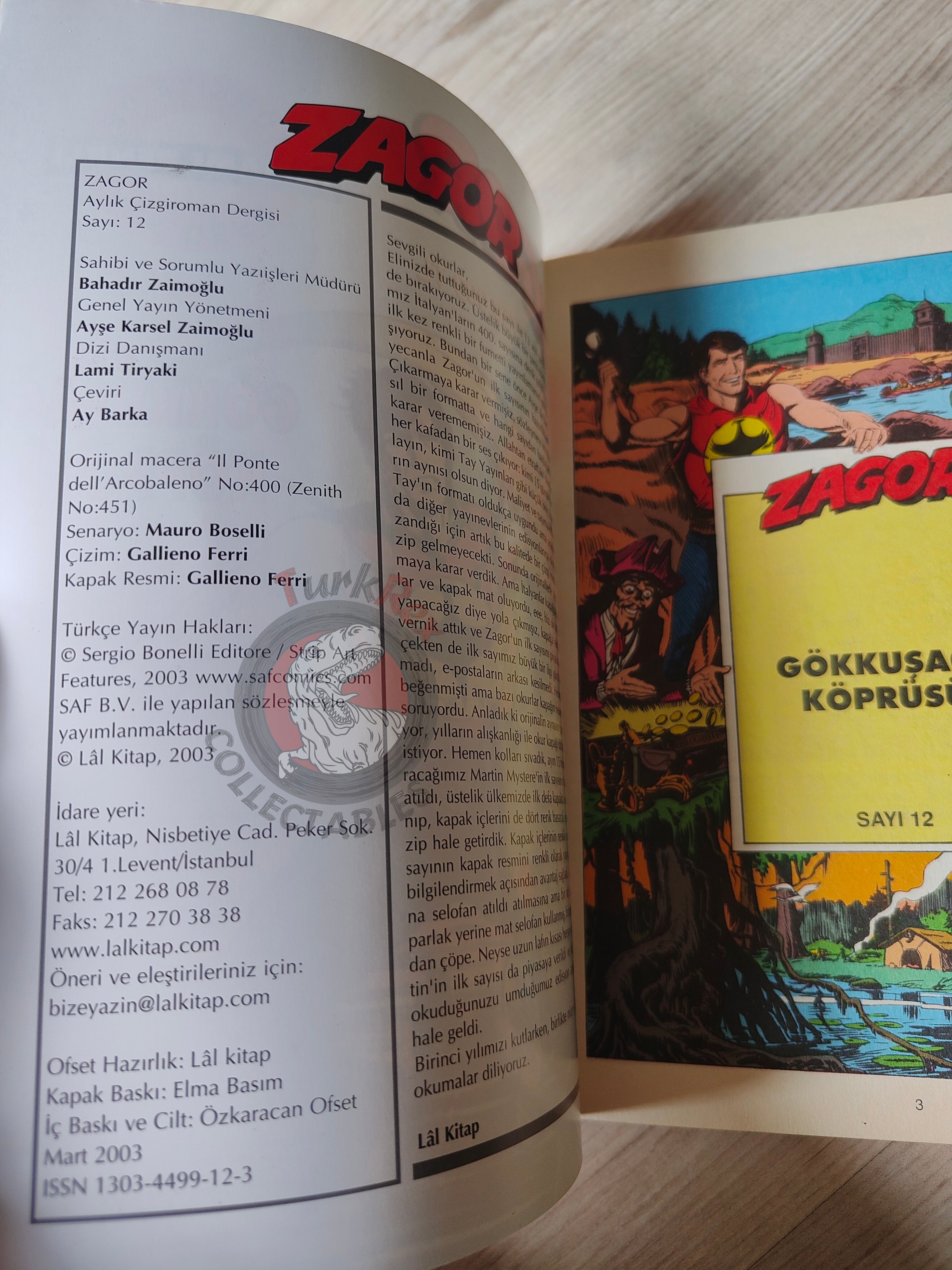 Zagor #12 2003  Il Ponte dell’Arcobaleno Turkish Comic Turkey #400