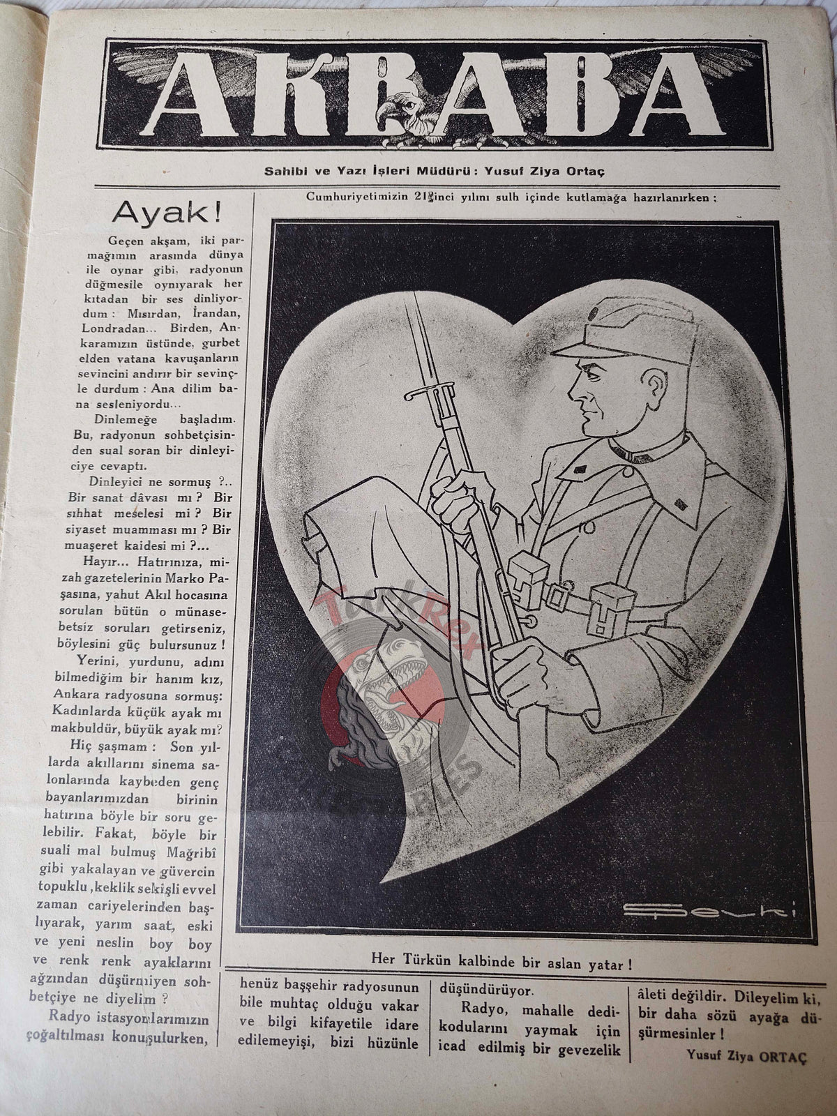 Akbaba 1944 Humor Magazine Turkish Turkey Franklin D. Roosevelt Japan WW2 era Germany