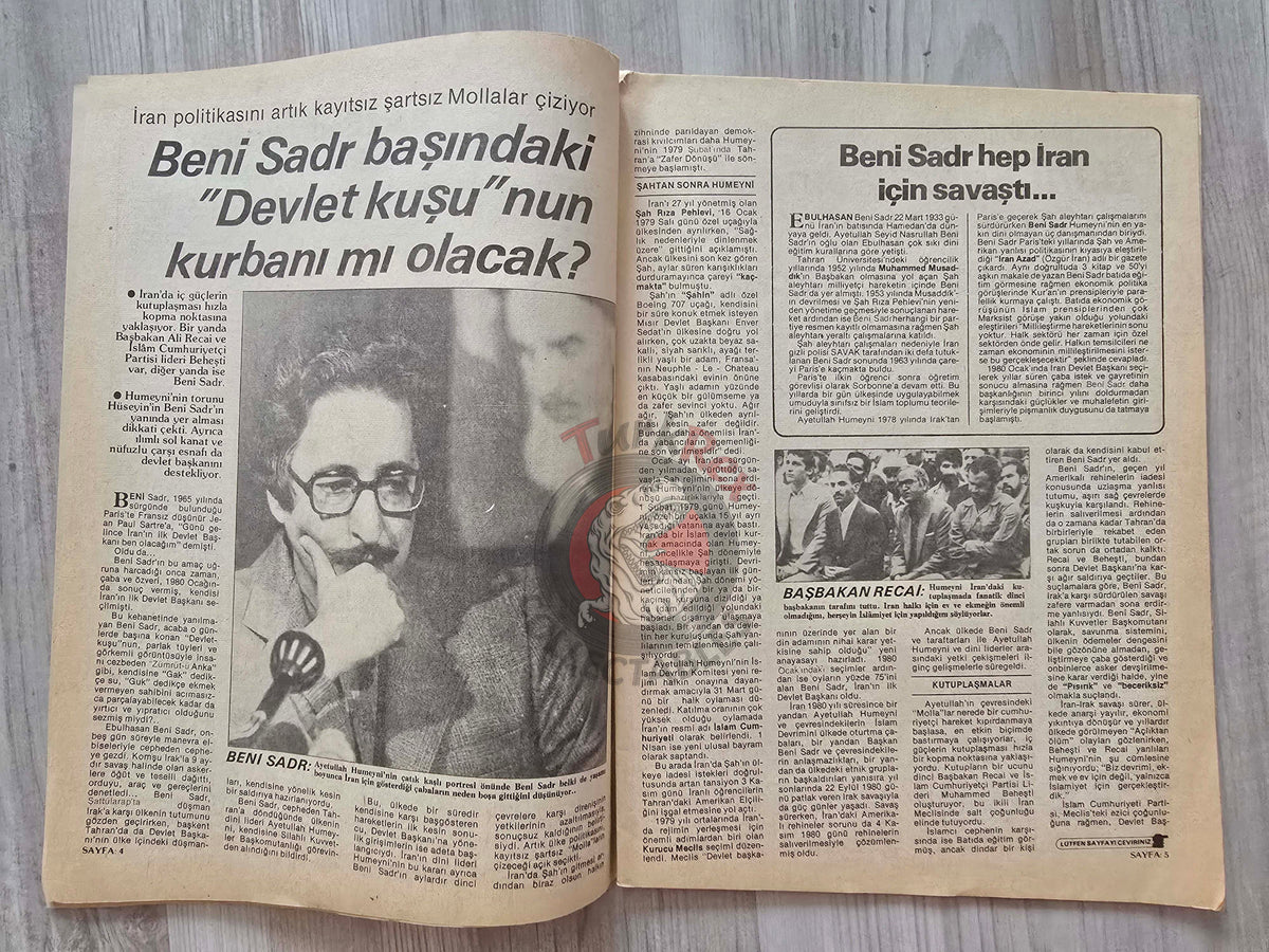 Turkish Magazine 8. Gün Turkey 1981 The Bani Sadr Affair Iran Ruhollah Khomeini Isabelle Adjani