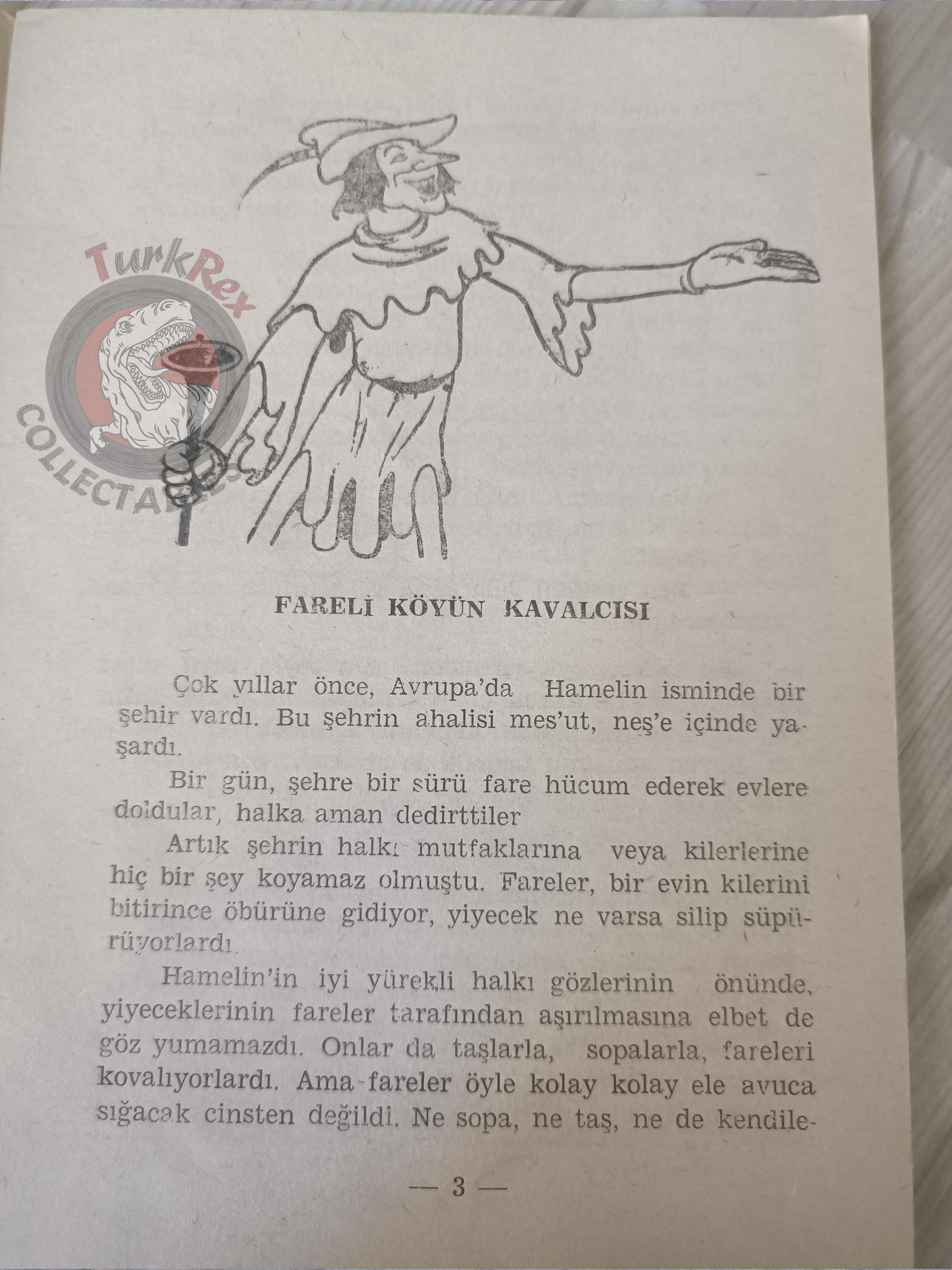 Grimm Brothers – Pied Piper of Hamelin 1973 Turkish Book Turkey Illustrated