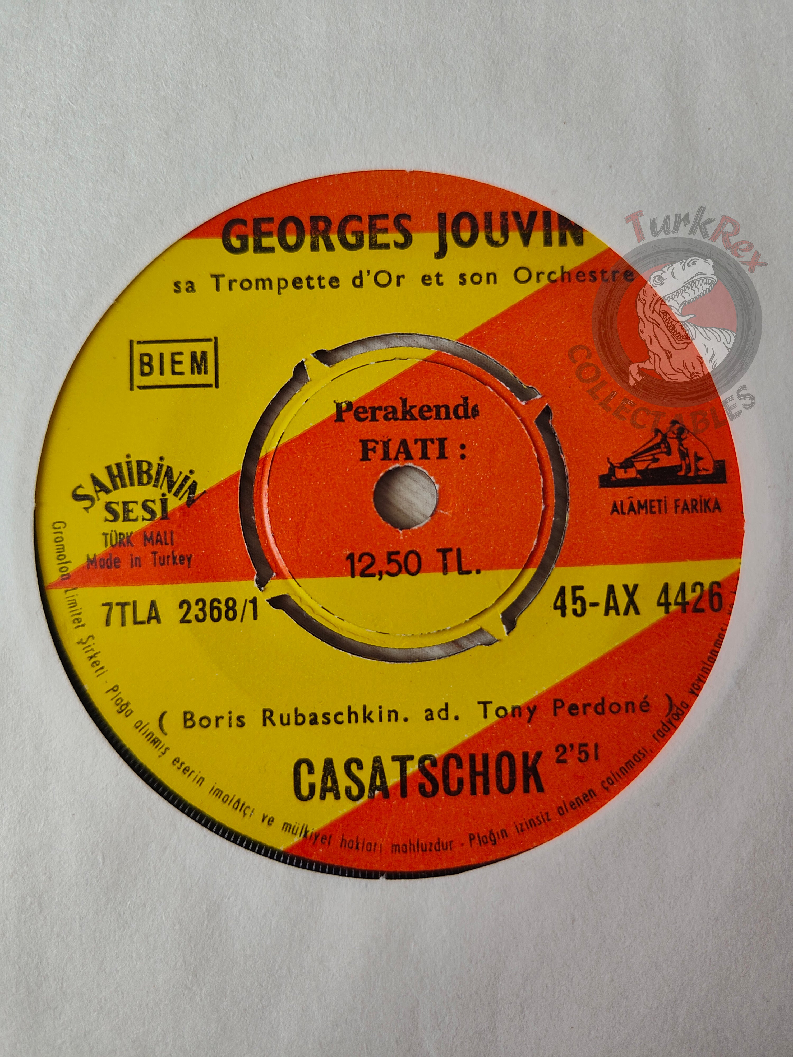 Georges Jouvin – Casatschok / Toï Toï Toï 7" Turkish Pressing Vinyl Turkey Edition