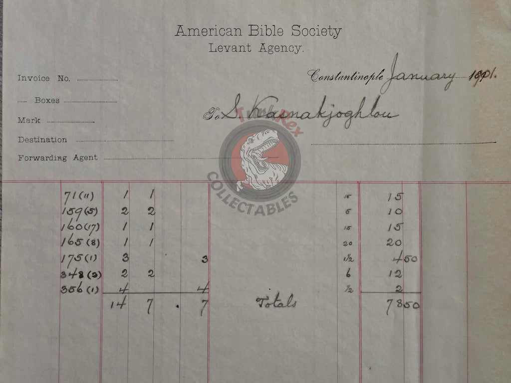 American Bible Society 1901 Kasnakjian Armenian Book Order Form Ottoman Empire Armenia 2