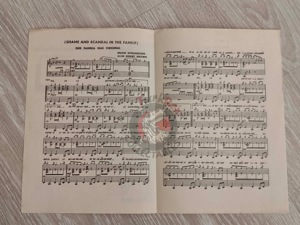 Shawn Elliott – Shame and Scandal in the Family Turkish Vintage Musical Notes Sheet Turkey