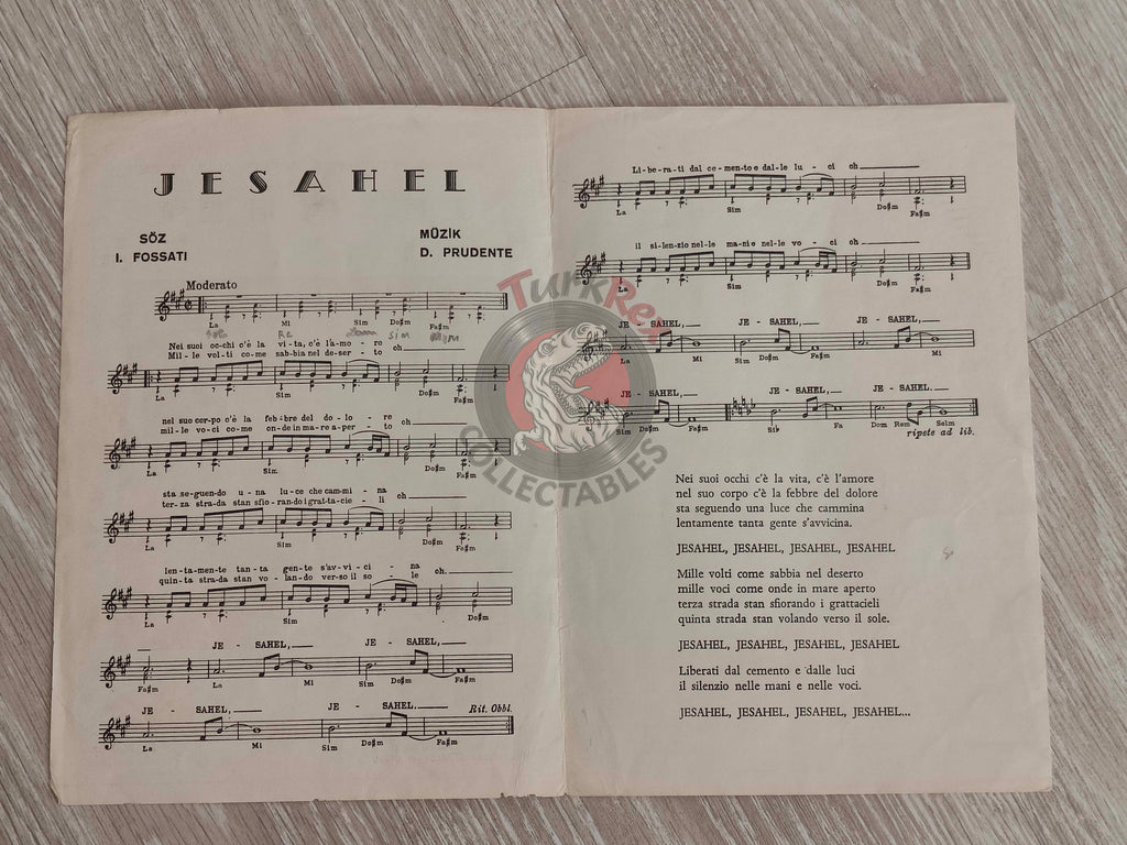 Delirium – Jesahel Turkish Vintage Musical Notes Sheet Turkey Sanremo