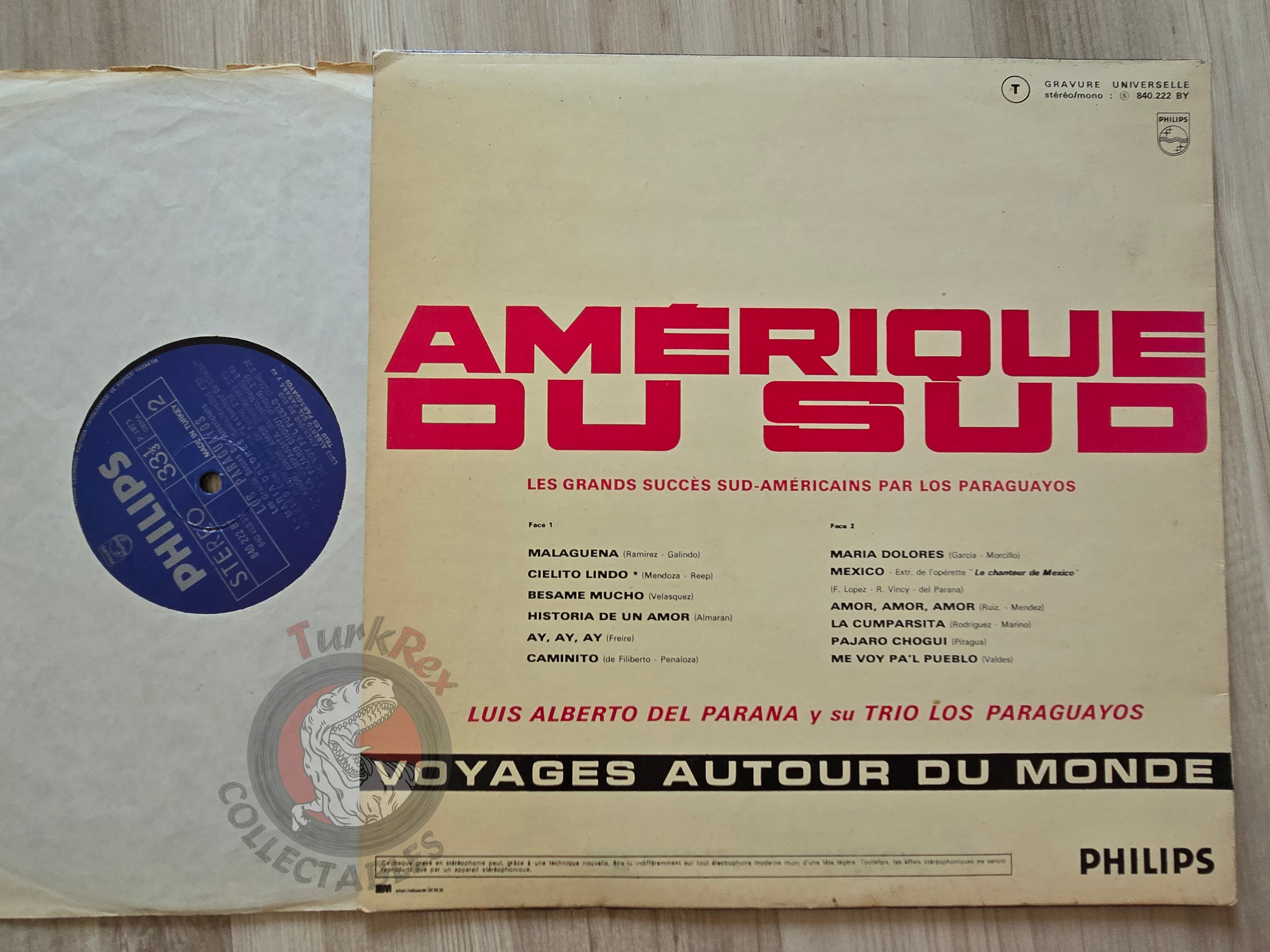 Los Paraguayos – Amérique Du Sud Turkish Pressing Vinyl Turkey Edition