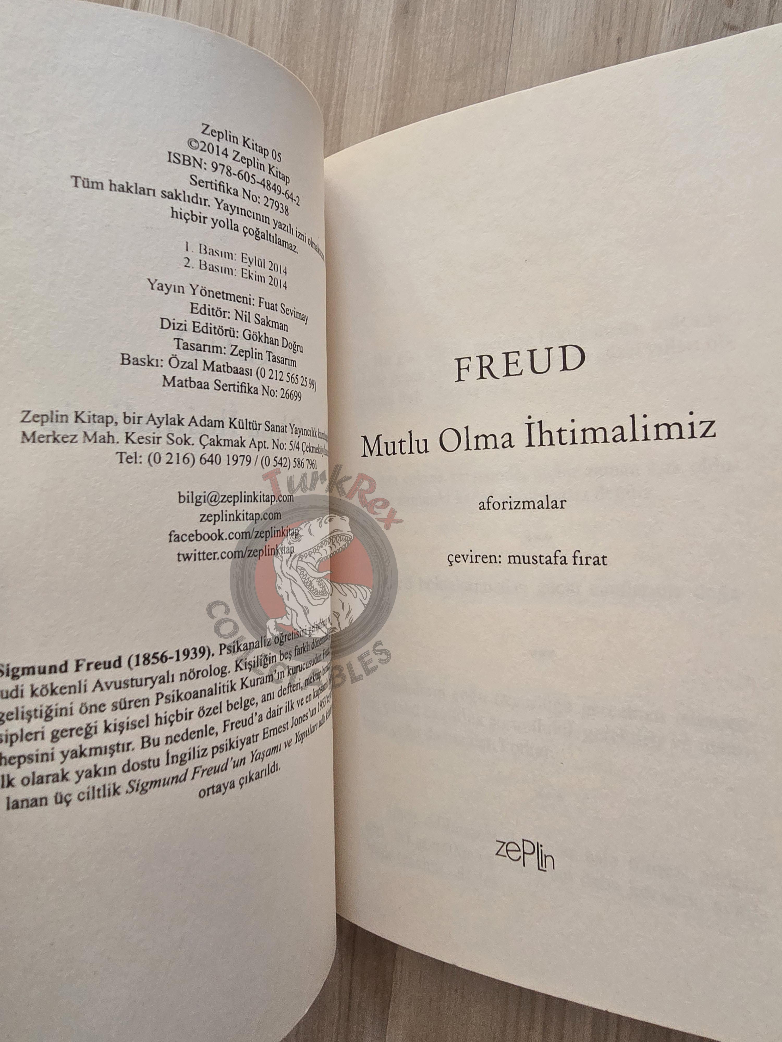 Sigmund Freud – Our Probability of Being Happy: Aphorisms 2014 Turkish Book Turkey