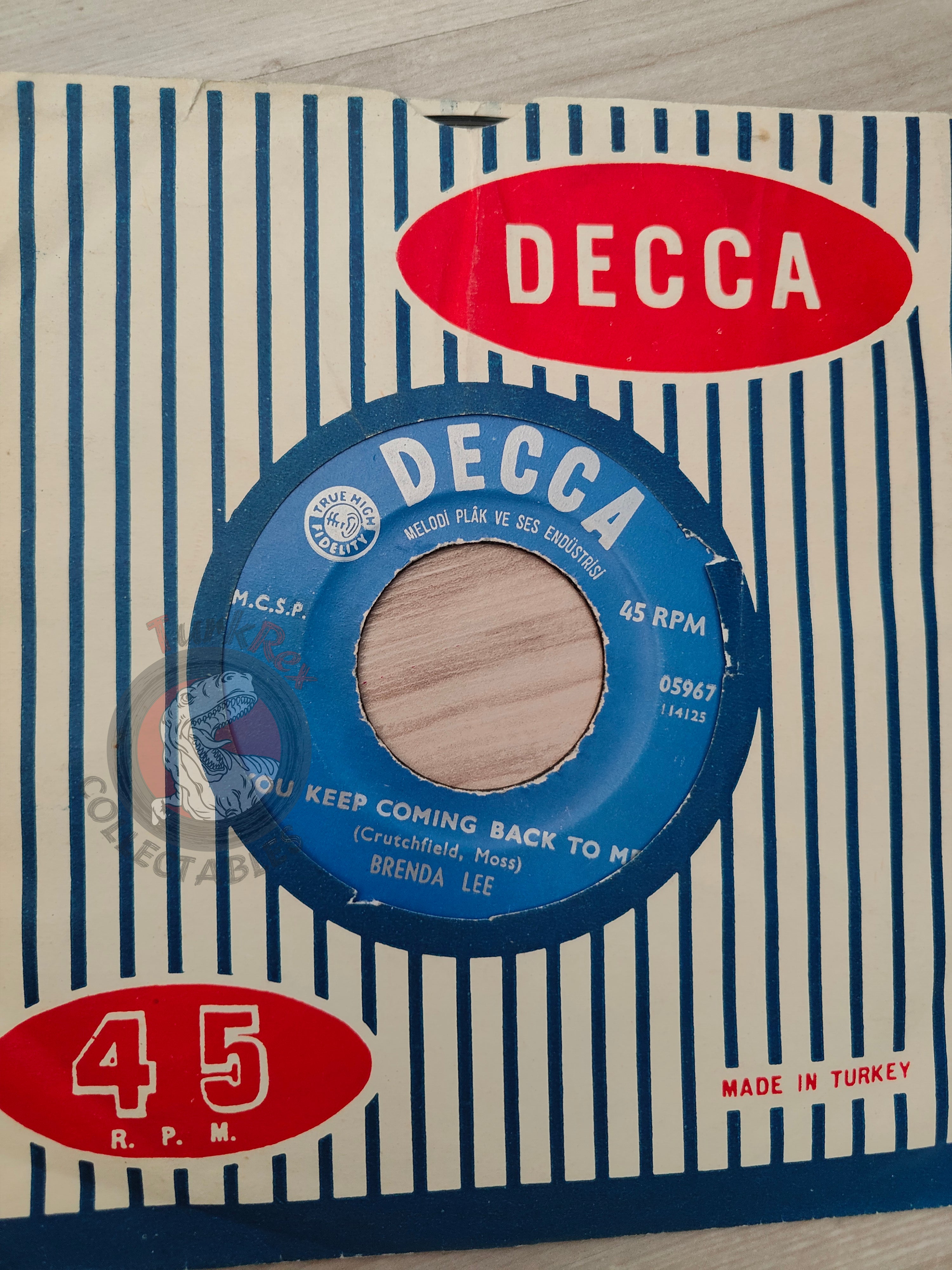 Brenda Lee – Coming On Strong 7"  Turkish Pressing Vinyl Turkey Edition