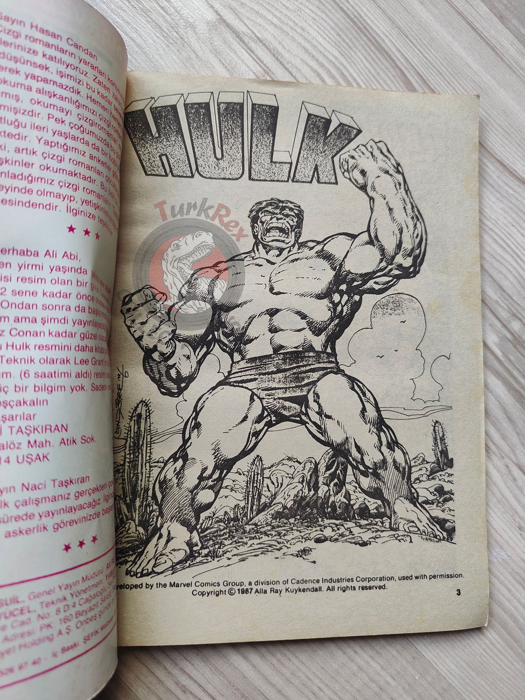 Hulk #3 1987 Turkish Comic Turkey cover #23