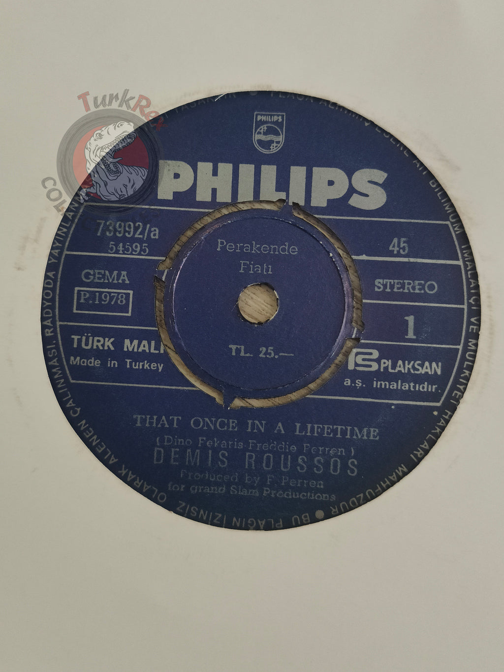 Demis Roussos – This Song 7" Turkish Pressing Vinyl Turkey Edition