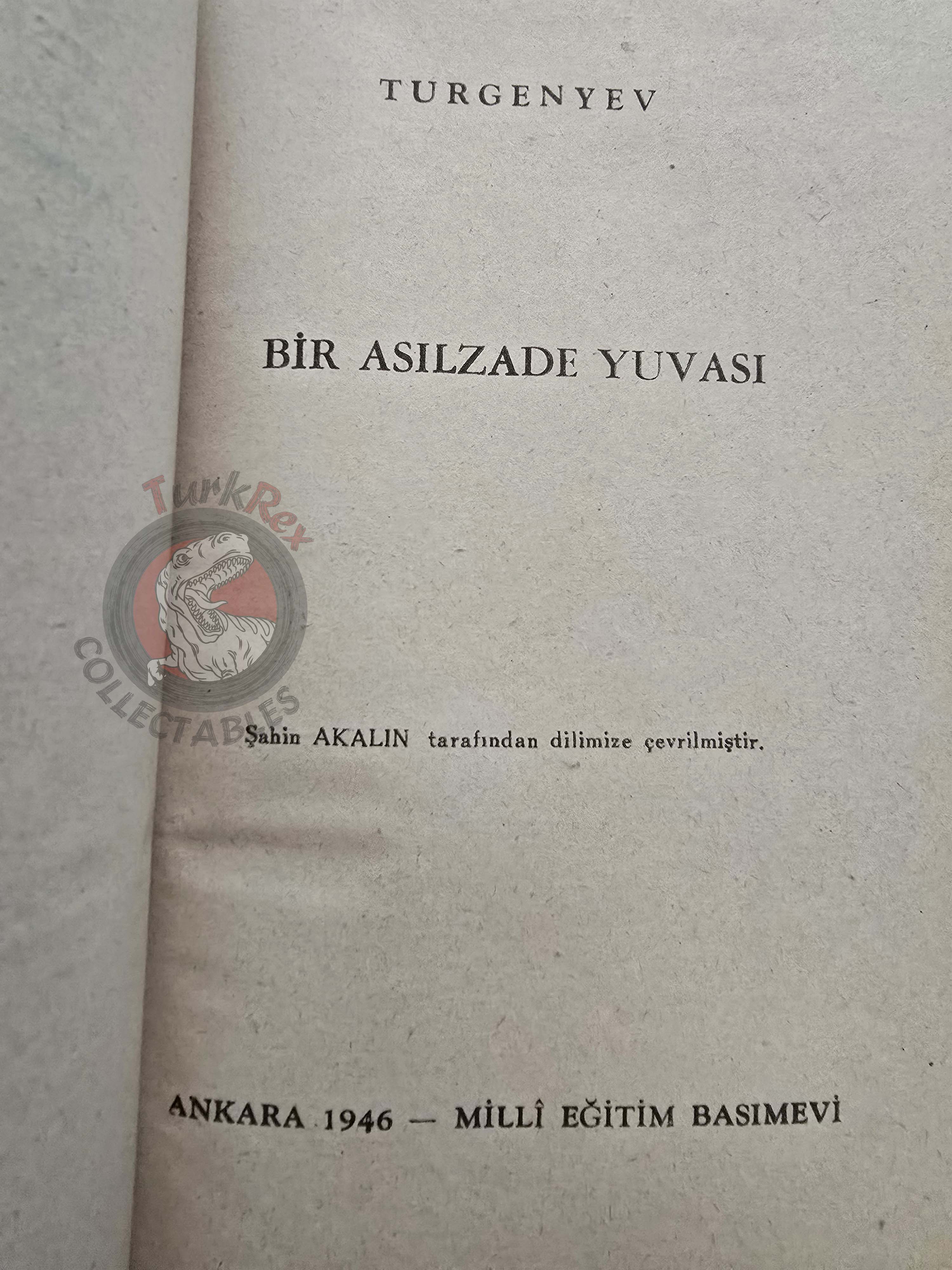 Ivan Turgenev – Home of the Gentry 1946 1st Turkish Book Turkey