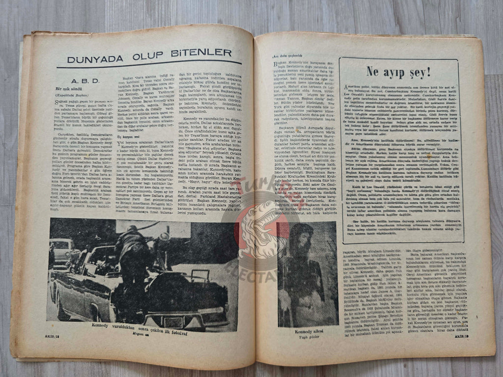 Akis 1963 The Death of John F. Kennedy Turkish Magazine Turkey Lyndon B. Johnson