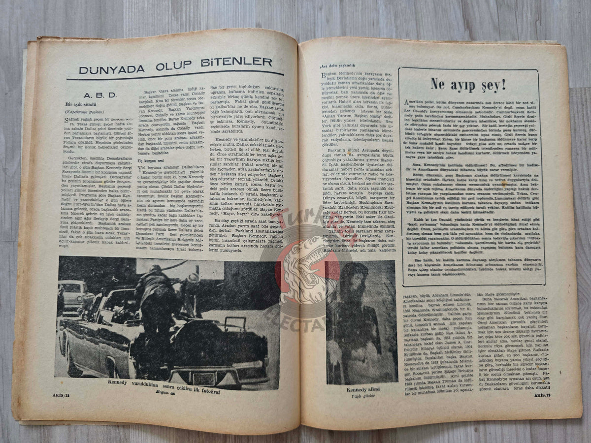 Akis 1963 The Death of John F. Kennedy Turkish Magazine Turkey Lyndon B. Johnson