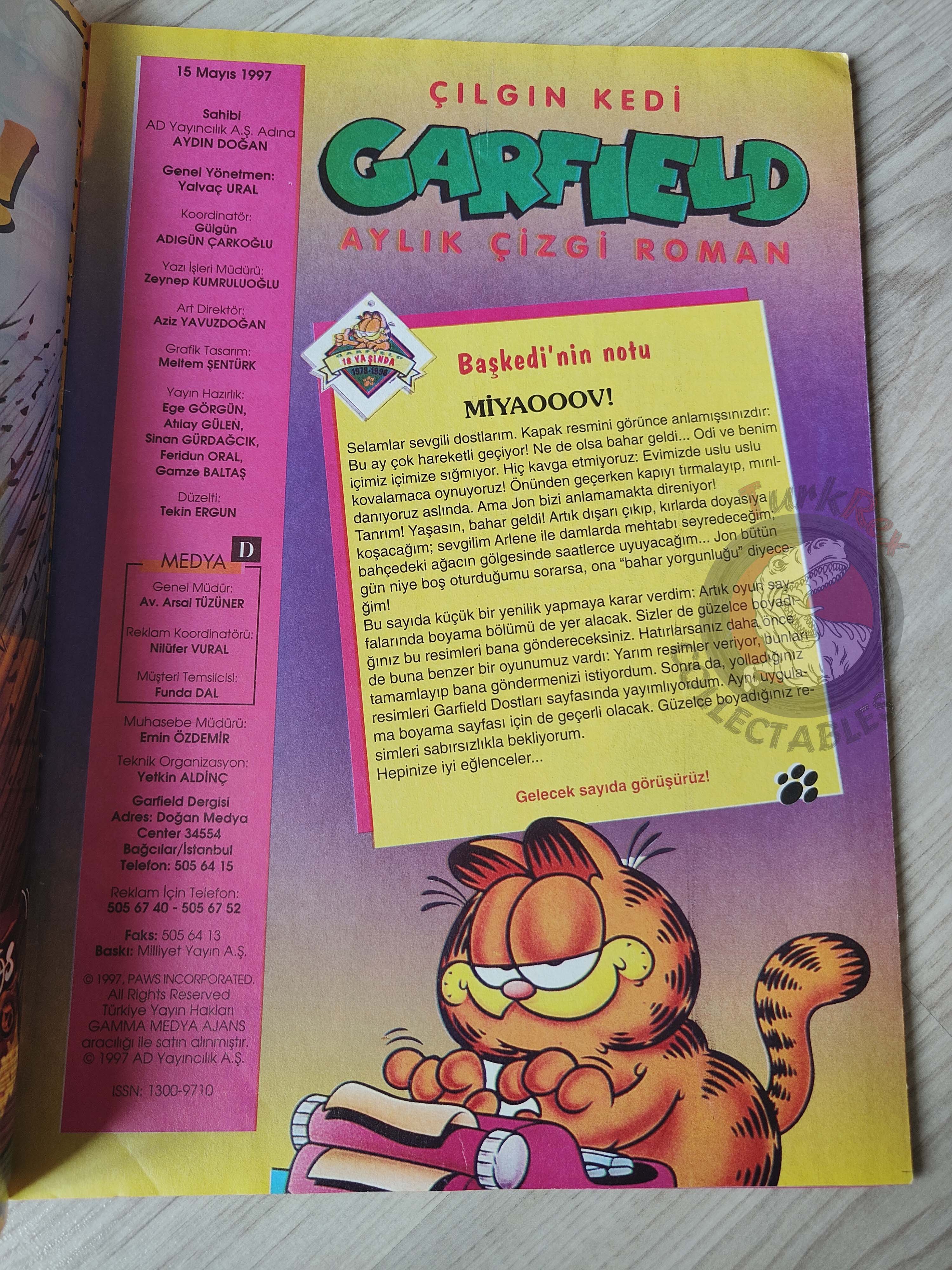 Garfield #15 1997 Turkish Magazine Comic Turkey Power Rangers
