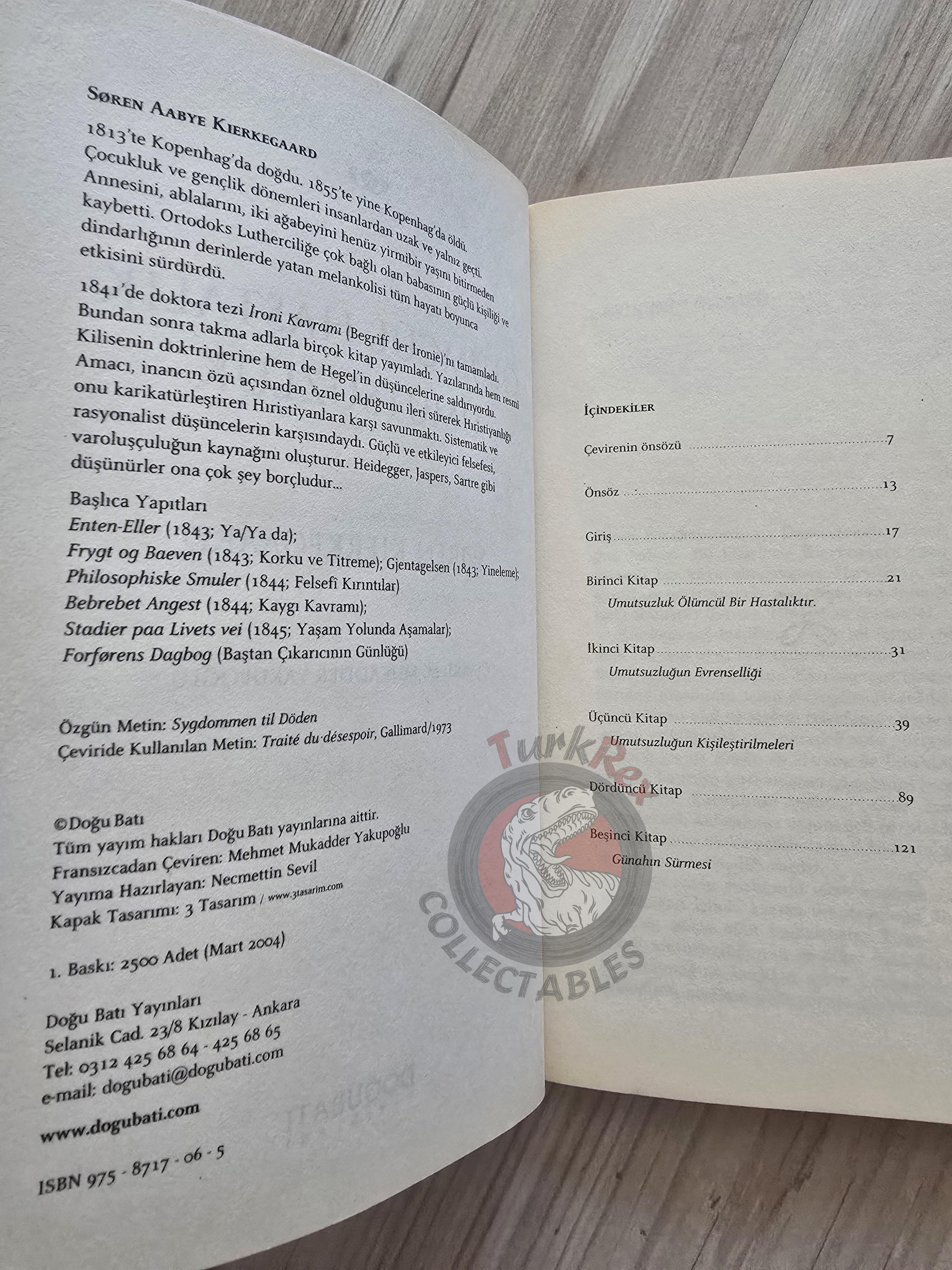 Søren Kierkegaard – The Sickness Unto Death 2004 Turkish Book Turkey