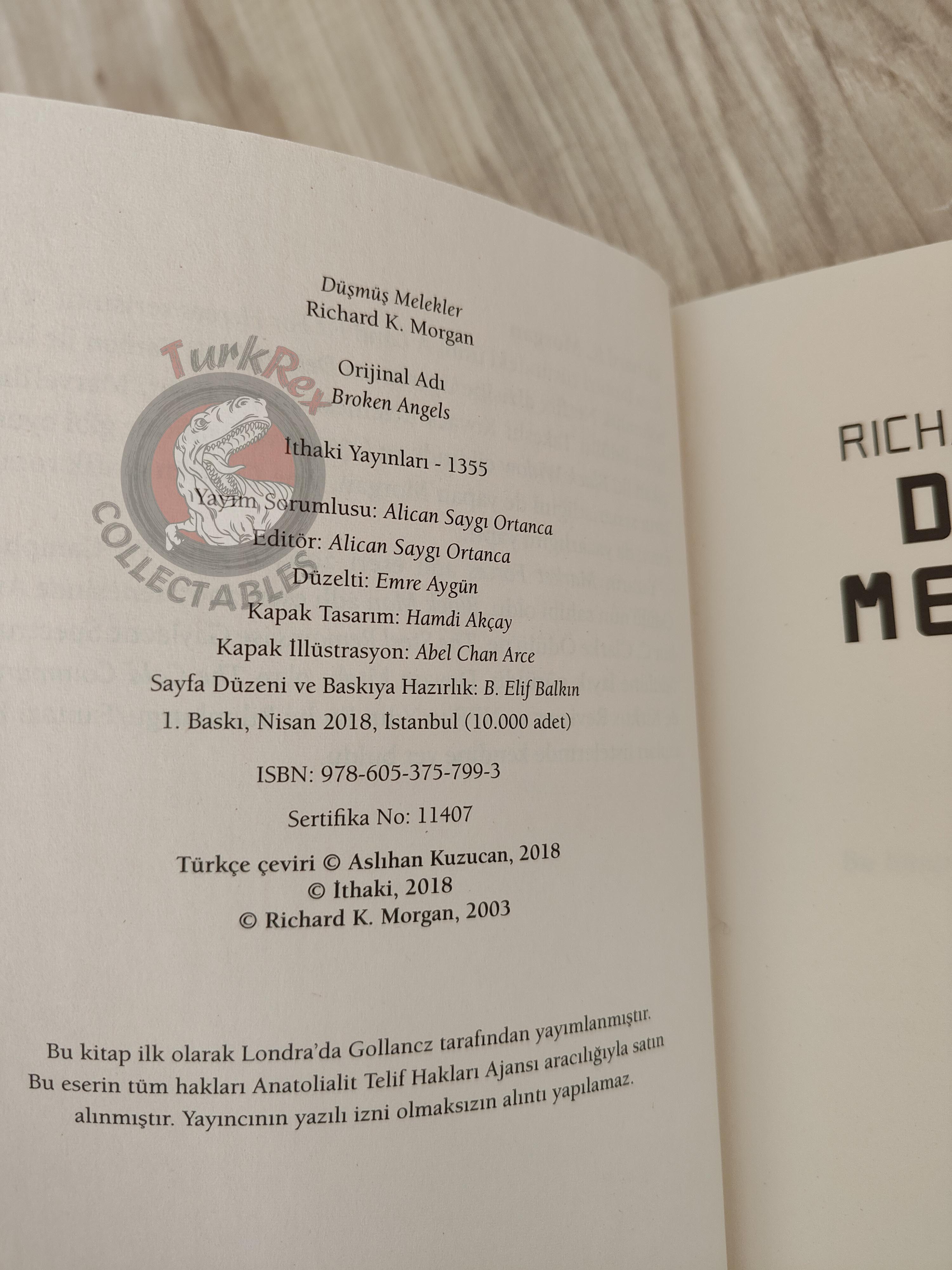 Richard K. Morgan – Broken Angels 2018 1st Turkish Book Turkey Takeshi Kovacs Series