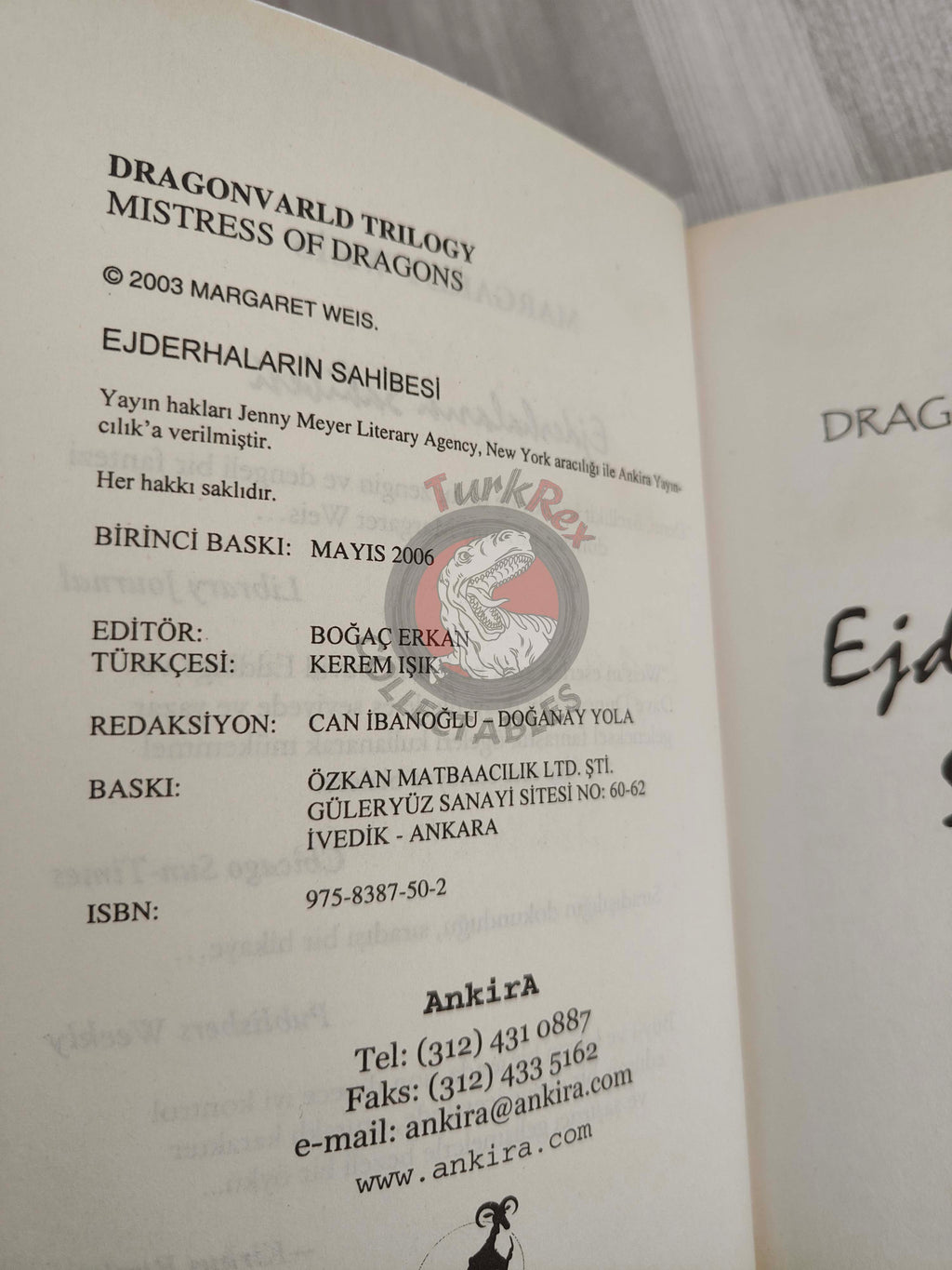 Margaret Weis – The Dragonvarld Trilogy Turkish Book Turkey Lot of 2
