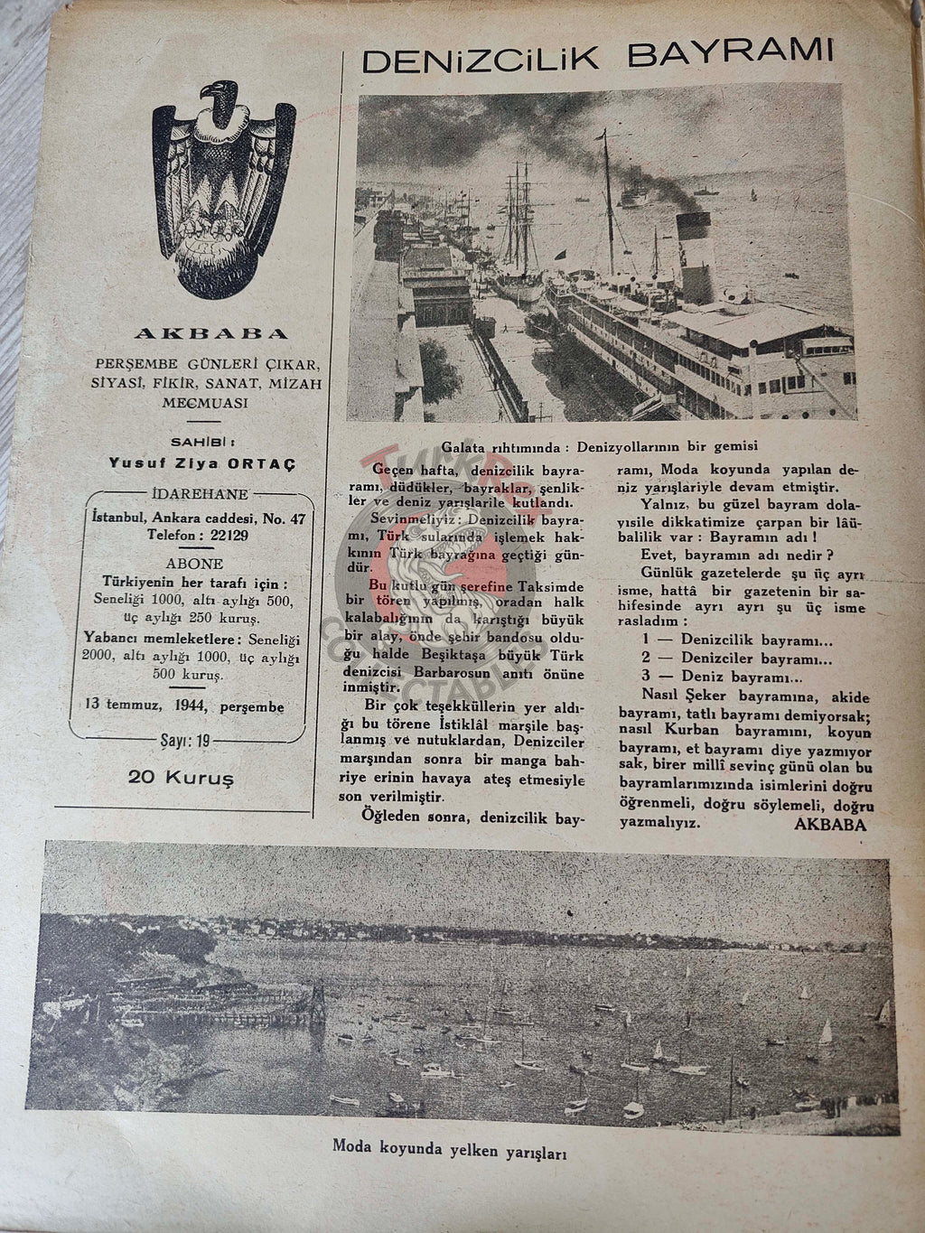Akbaba 1944 Humor Magazine Turkish Turkey Winston Churchill Germany WW2 era Britain Winston Churchill
