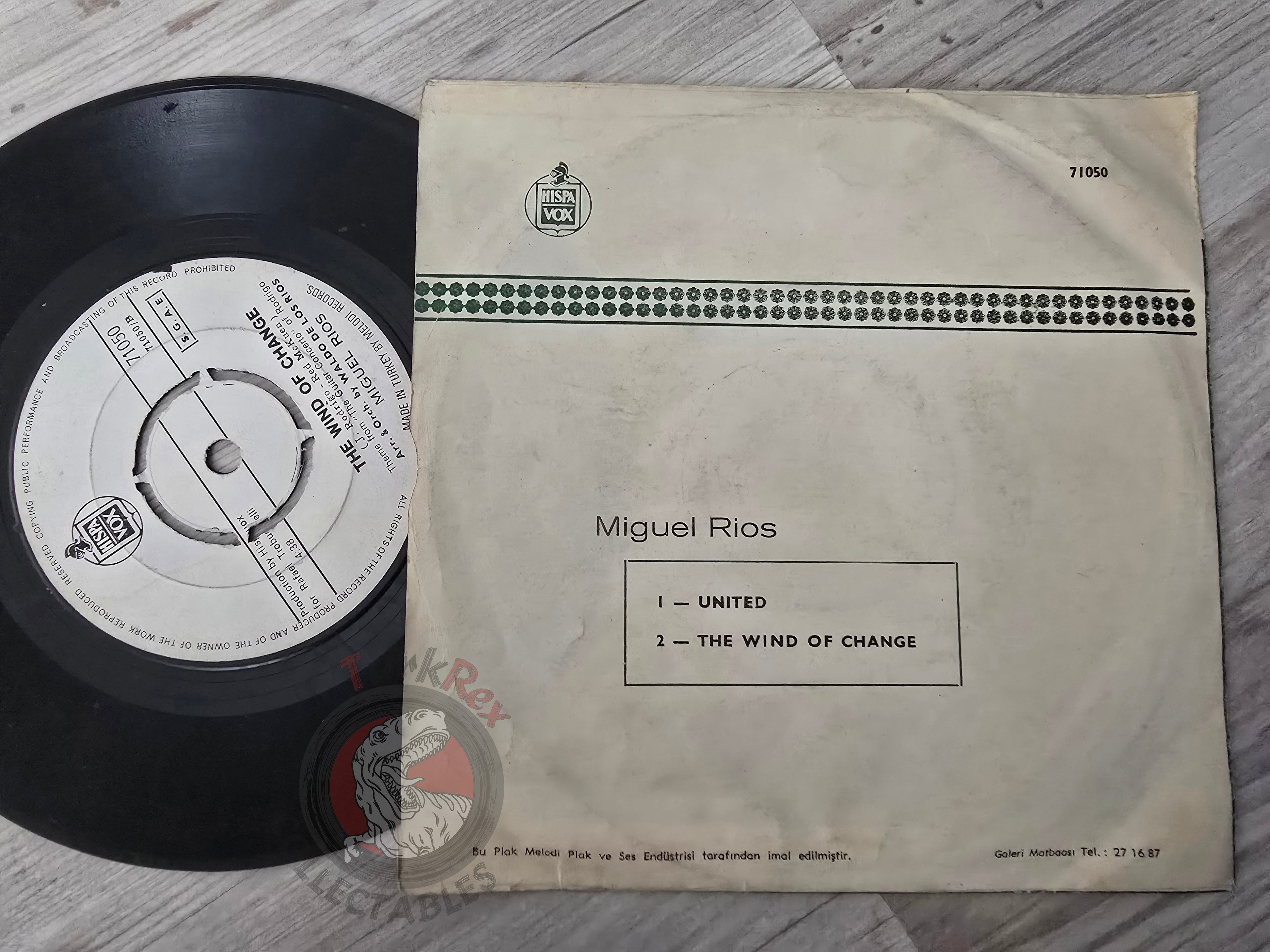 Miguel Rios – United 7" Turkish Pressing Vinyl Turkey Edition