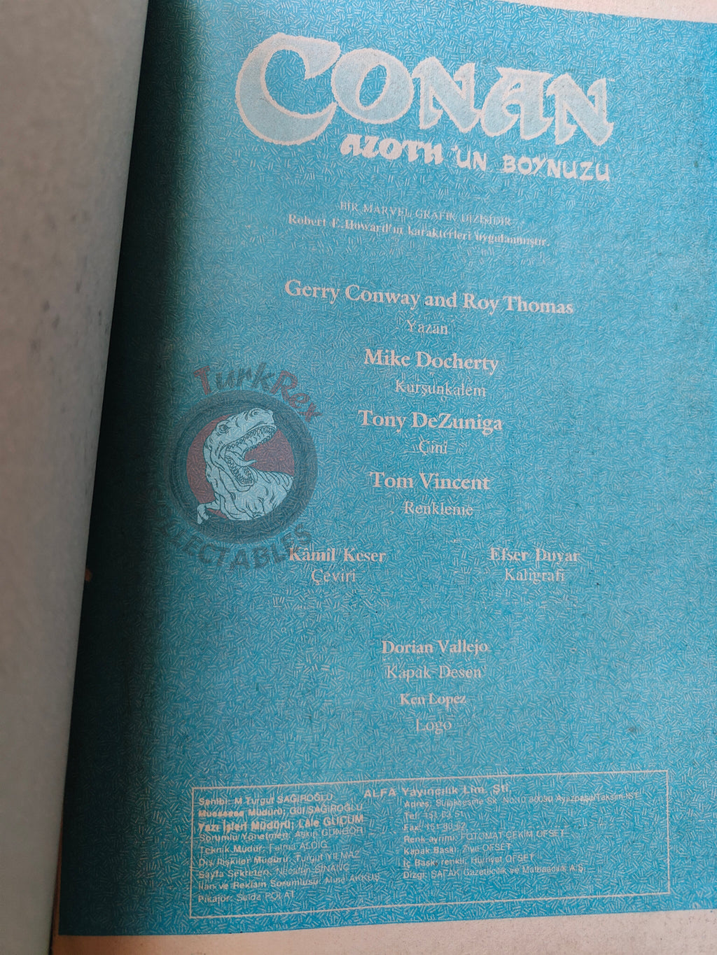 Conan Horn of Azoth 1990 Marvel Grafik #3 Turkish Comic Turkey