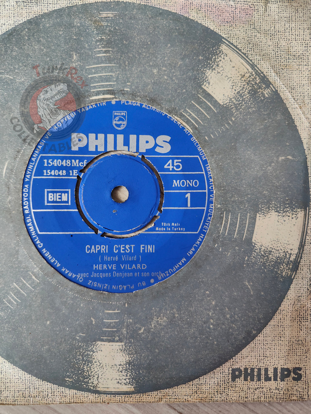 Hervé Vilard – Capri C'est Fini 7" Turkish Pressing Vinyl Turkey Edition