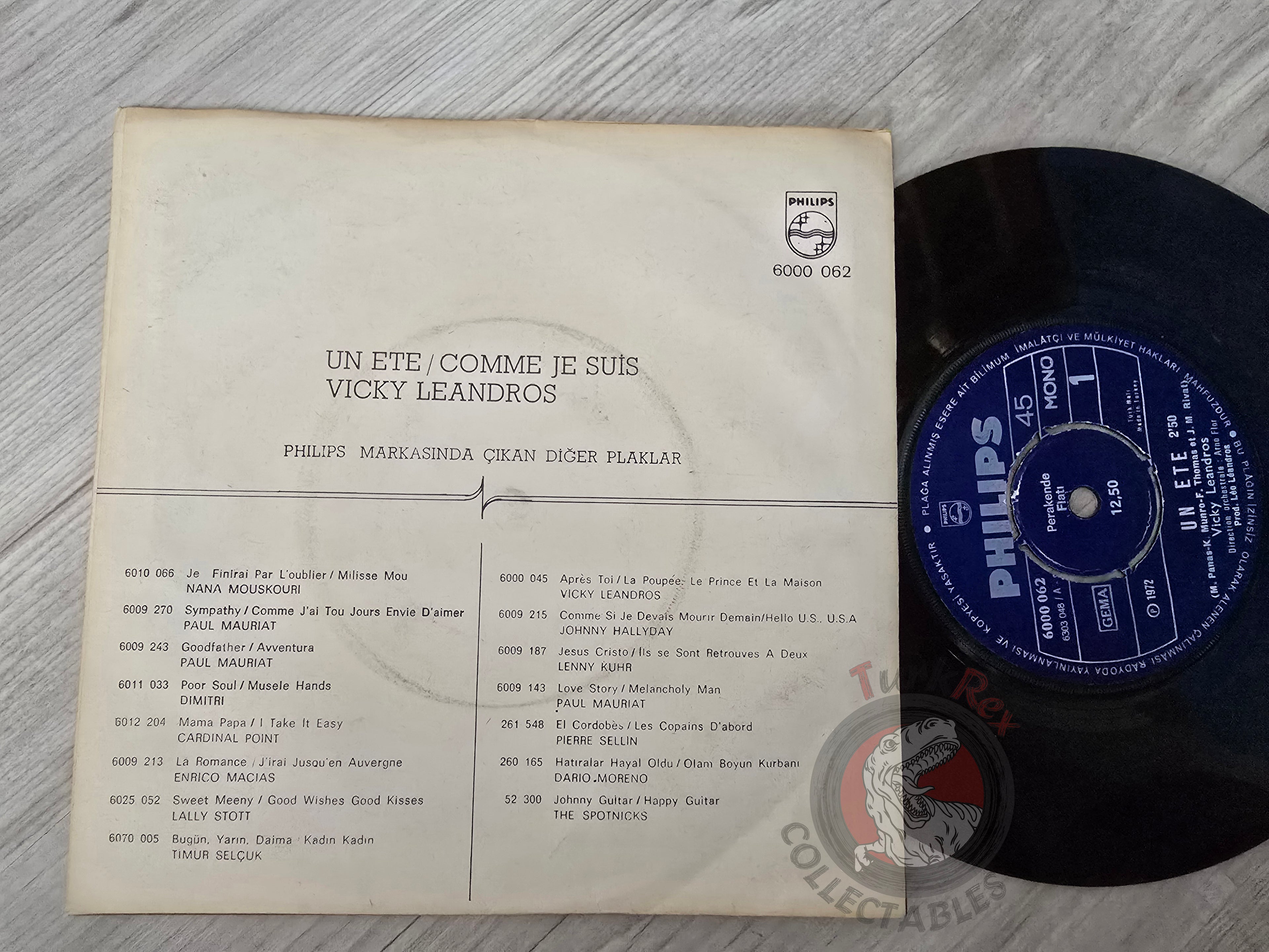 Vicky Leandros – Un Ete 7" Turkish Pressing Vinyl Turkey Edition