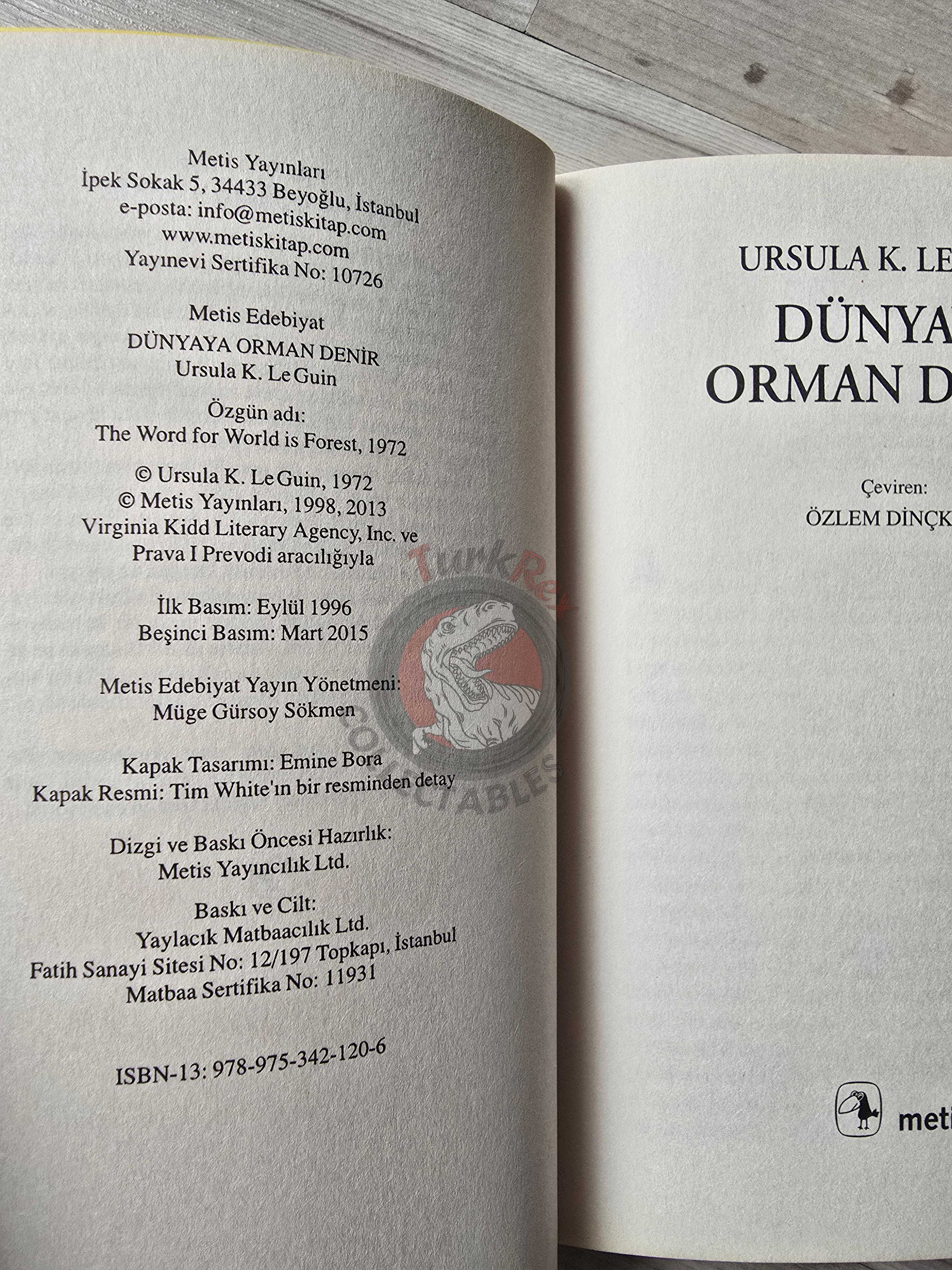 Ursula K. Le Guin – The Word for World Is Forest 2015 Turkish Book Turkey
