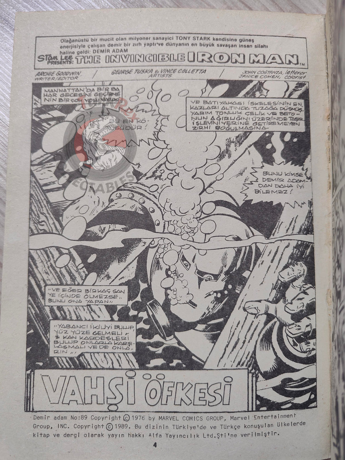 Iron Man #6 Demir Adam 1989 Turkish Comic Turkey #89 #90 #91 #92