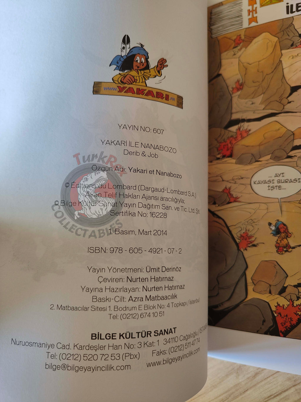 Yakari #9 Et Nanabozo Turkish Comic Turkey Derib + Job