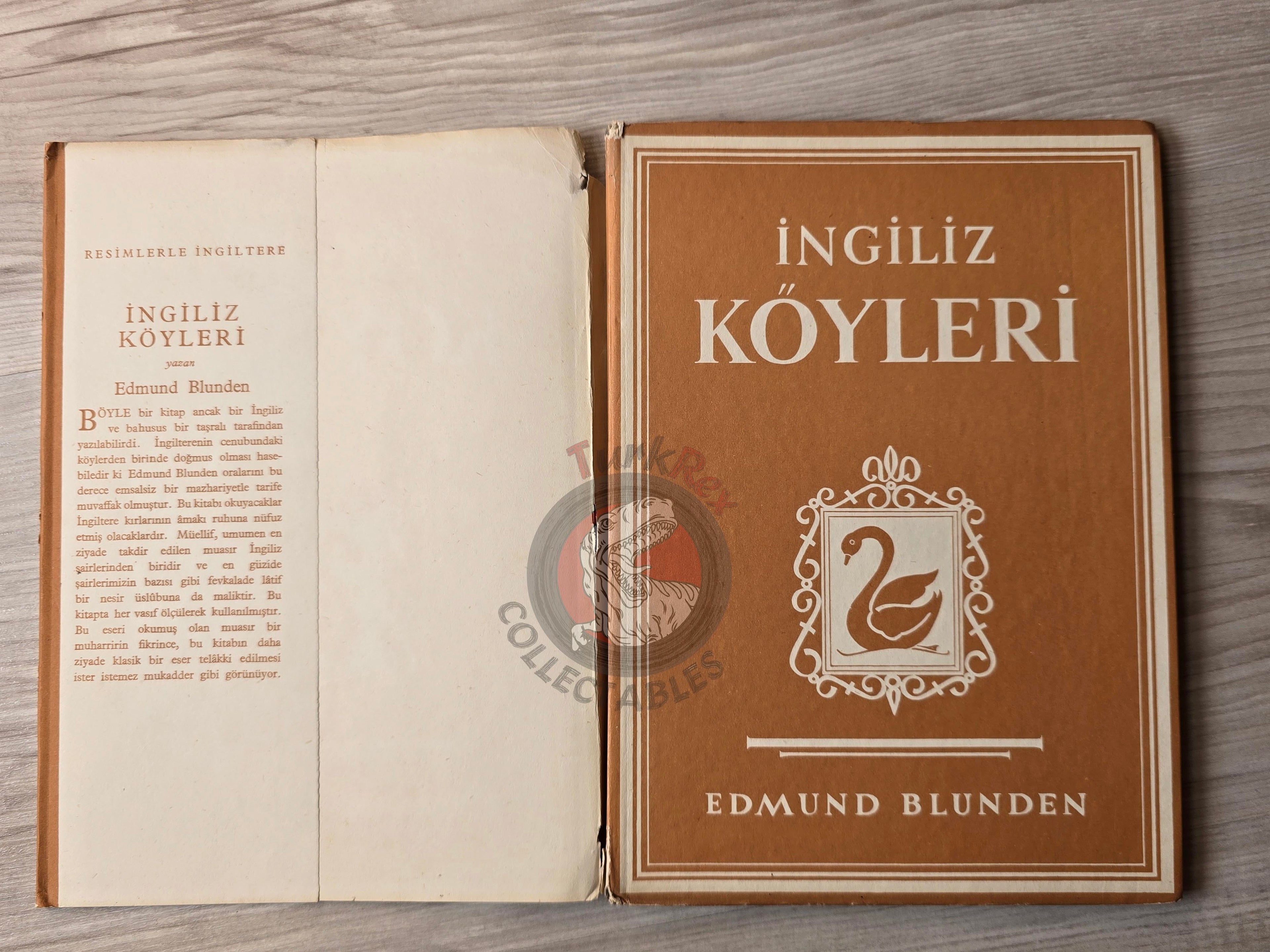 Edmund Blunden – English Villages 1940s HC / DJ Turkish Book Turkey WW2 era Propaganda