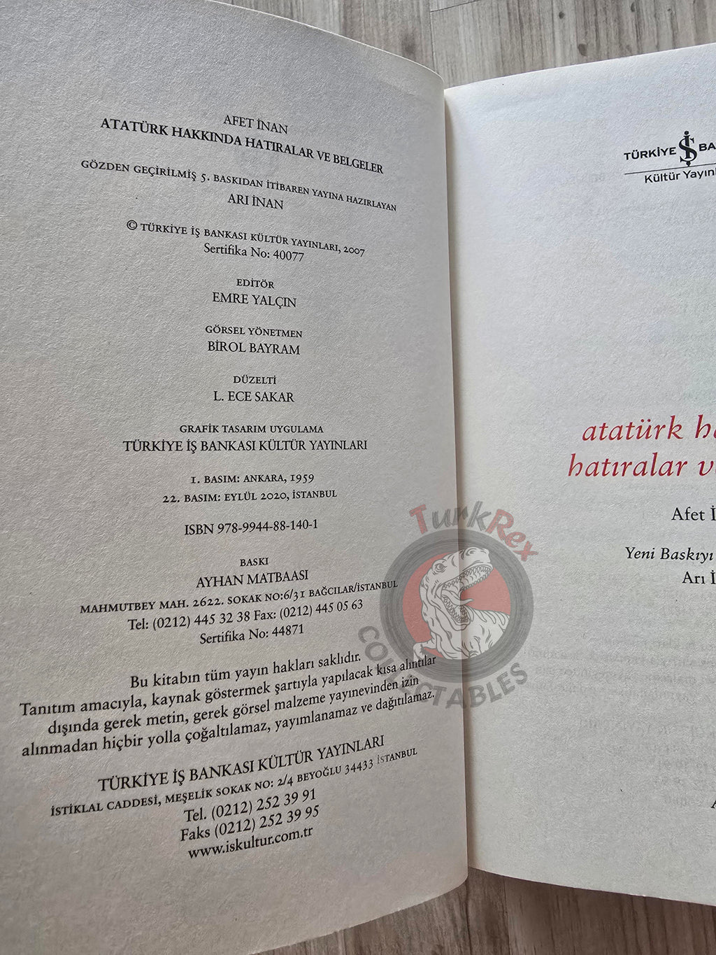 Afet İnan – Memoirs and Documents About Atatürk 2020 Turkish Book Turkey