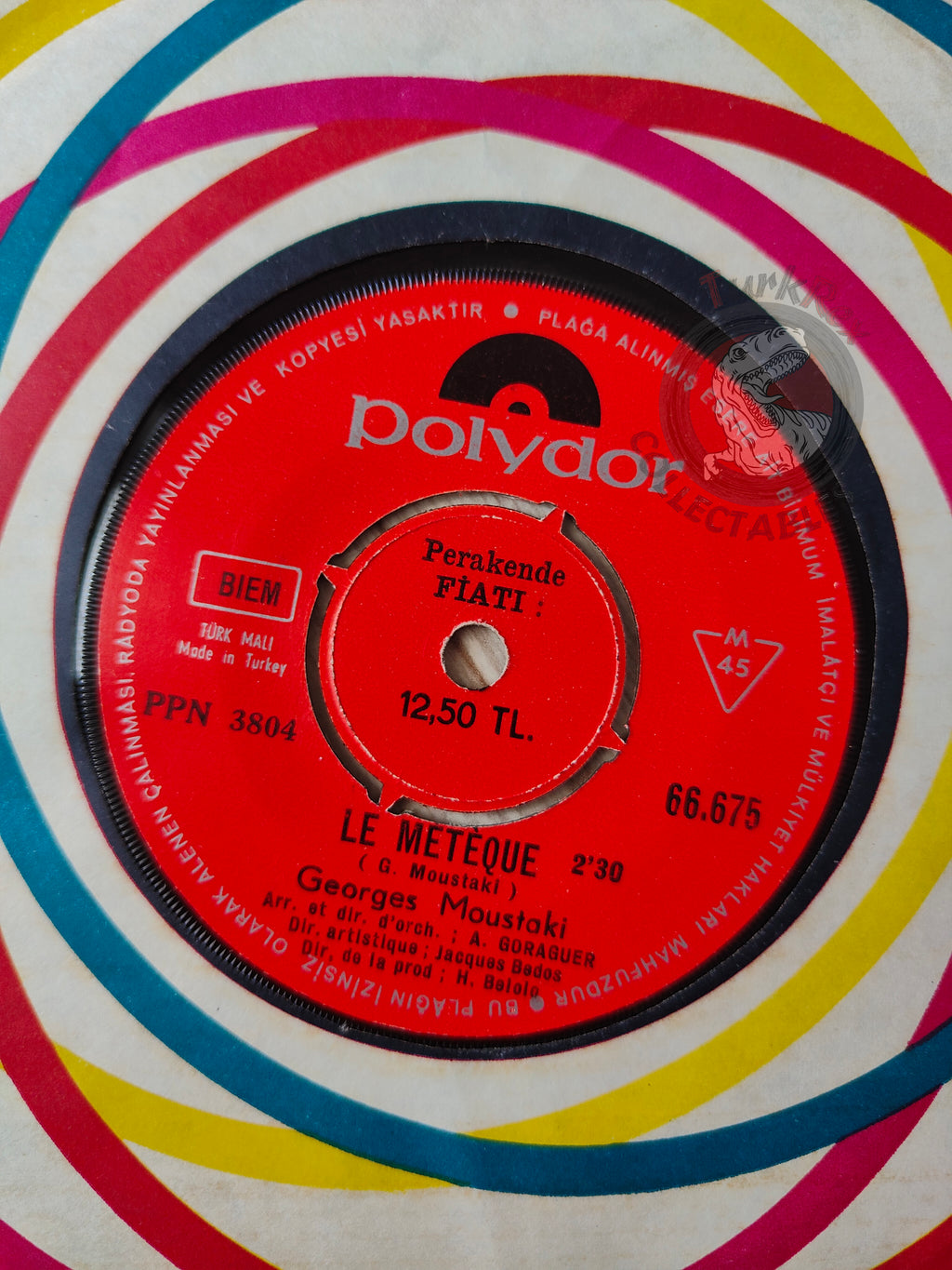 Georges Moustaki – Le Métèque 7" Turkish Pressing Vinyl Turkey Edition