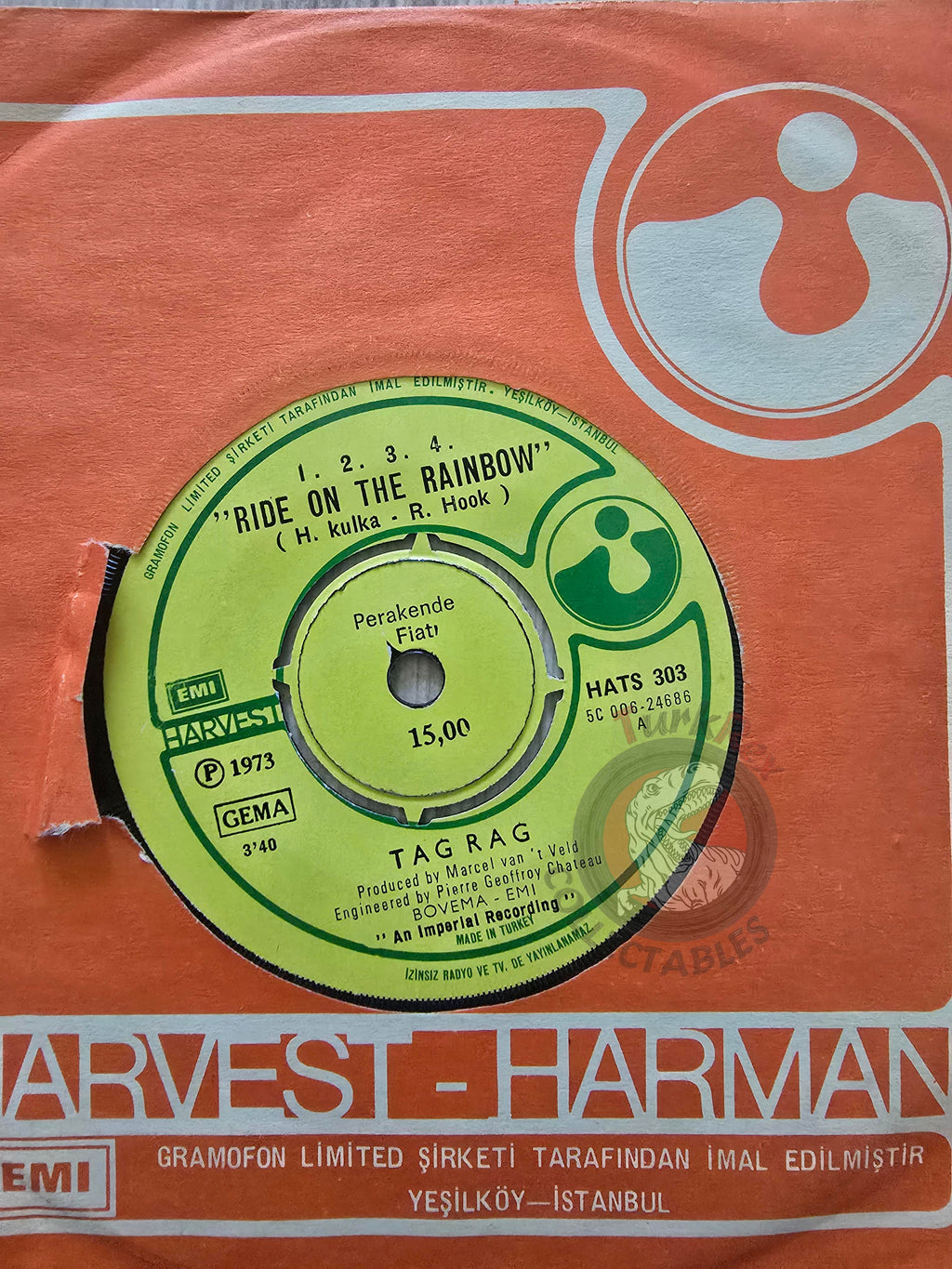 Tag Rag – 1. 2. 3. 4. (Ride On A Rainbow) 7" Turkish Pressing Vinyl Turkey Edition